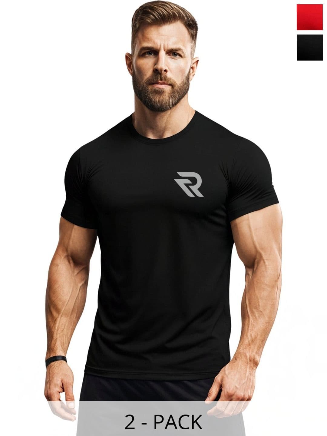 3Colors Men Brand Logo 2 Printed Moisture Wicking T-shirt - view 1