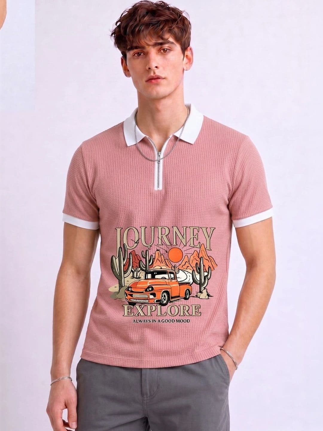 Mobox Men Printed Polo Collar T-shirt - view 1