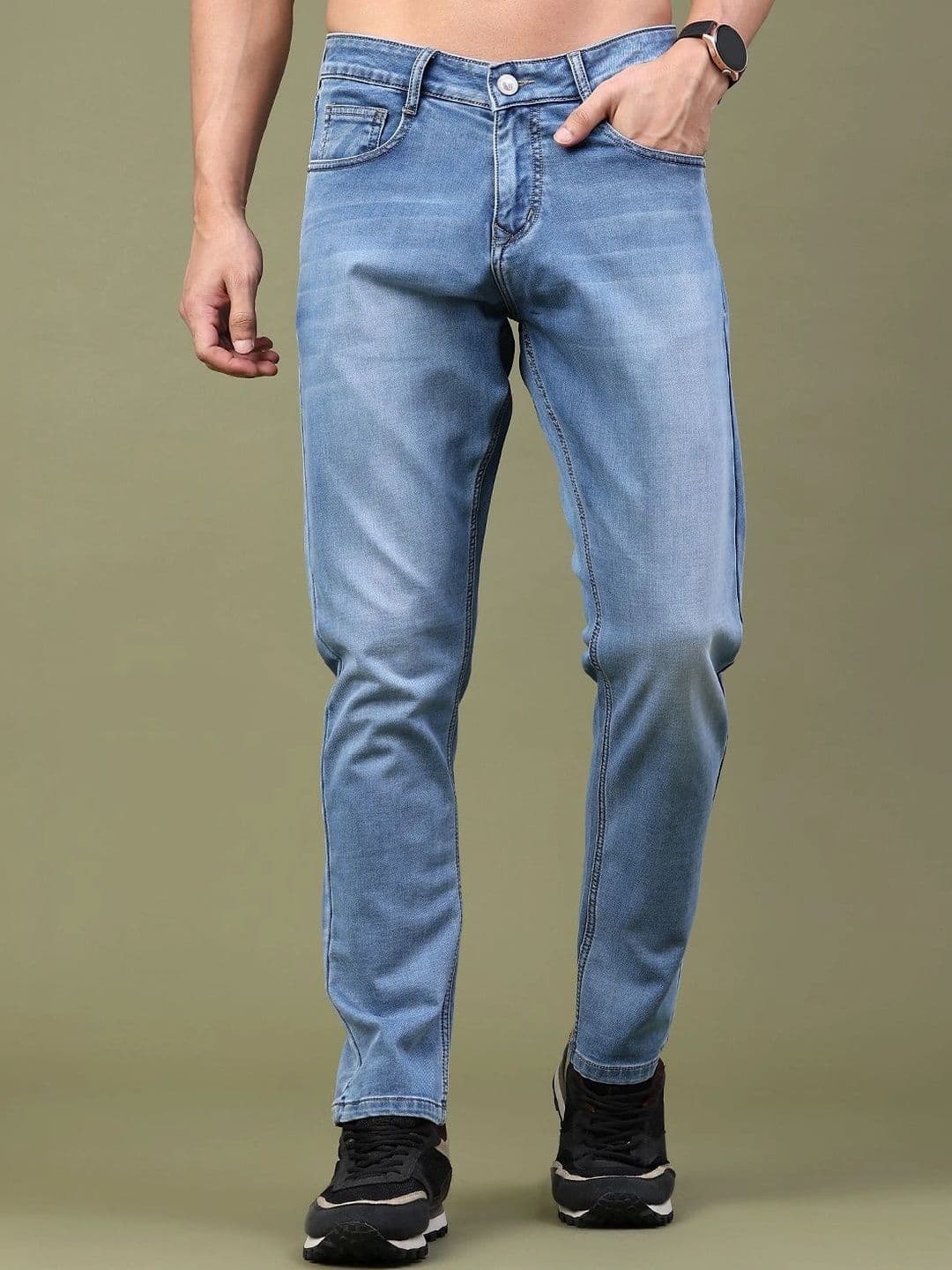 V-Mart Men Regular Fit Mid-Rise Low Distress Jeans - view 1