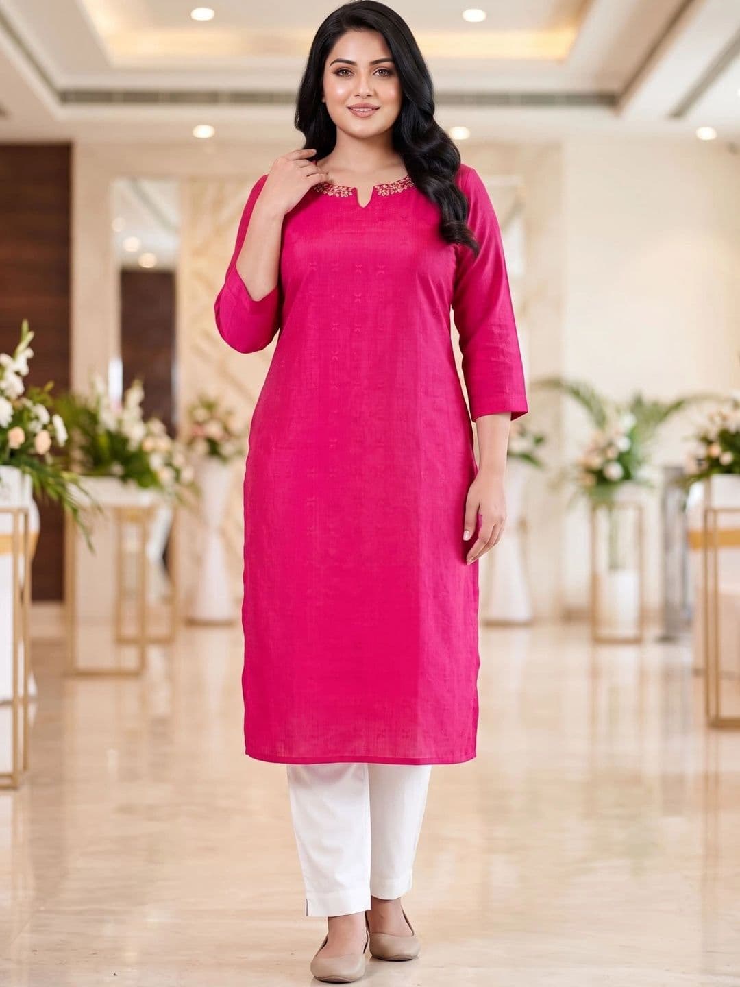 4u Fashion Women Thread Work Kurta - view 1