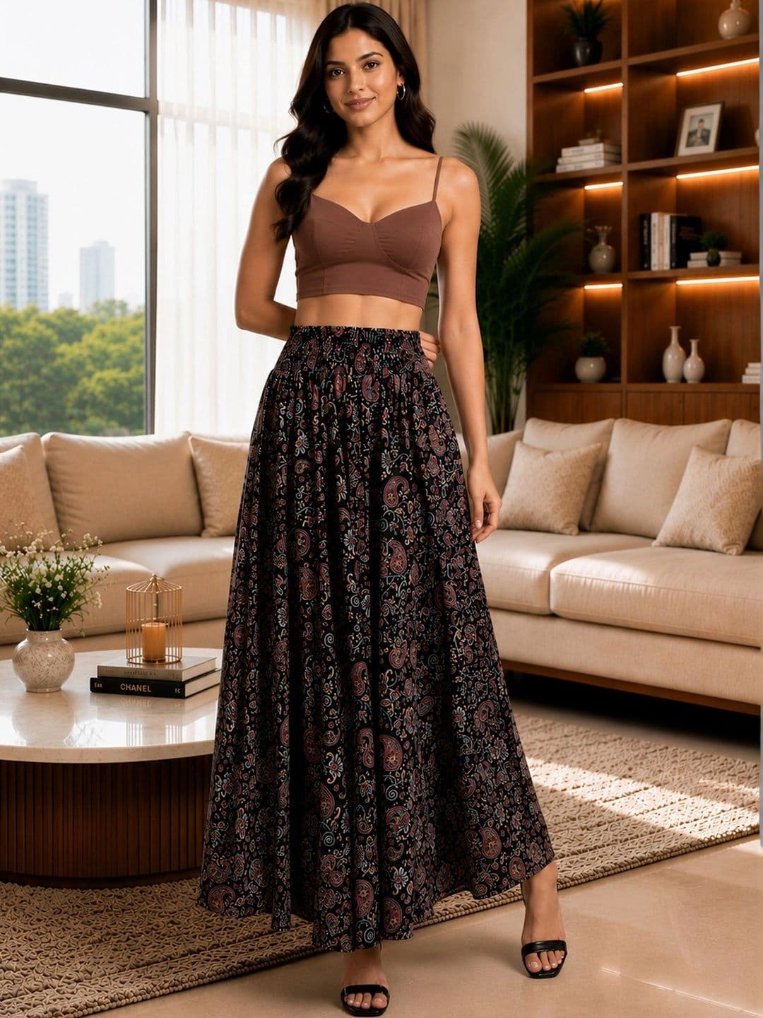KALINI Women Paisley Printed Ethnic Palazzos - view 1