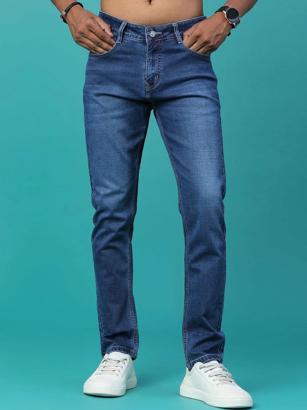 V-Mart Men Regular Fit Mid-Rise Jeans - view 1