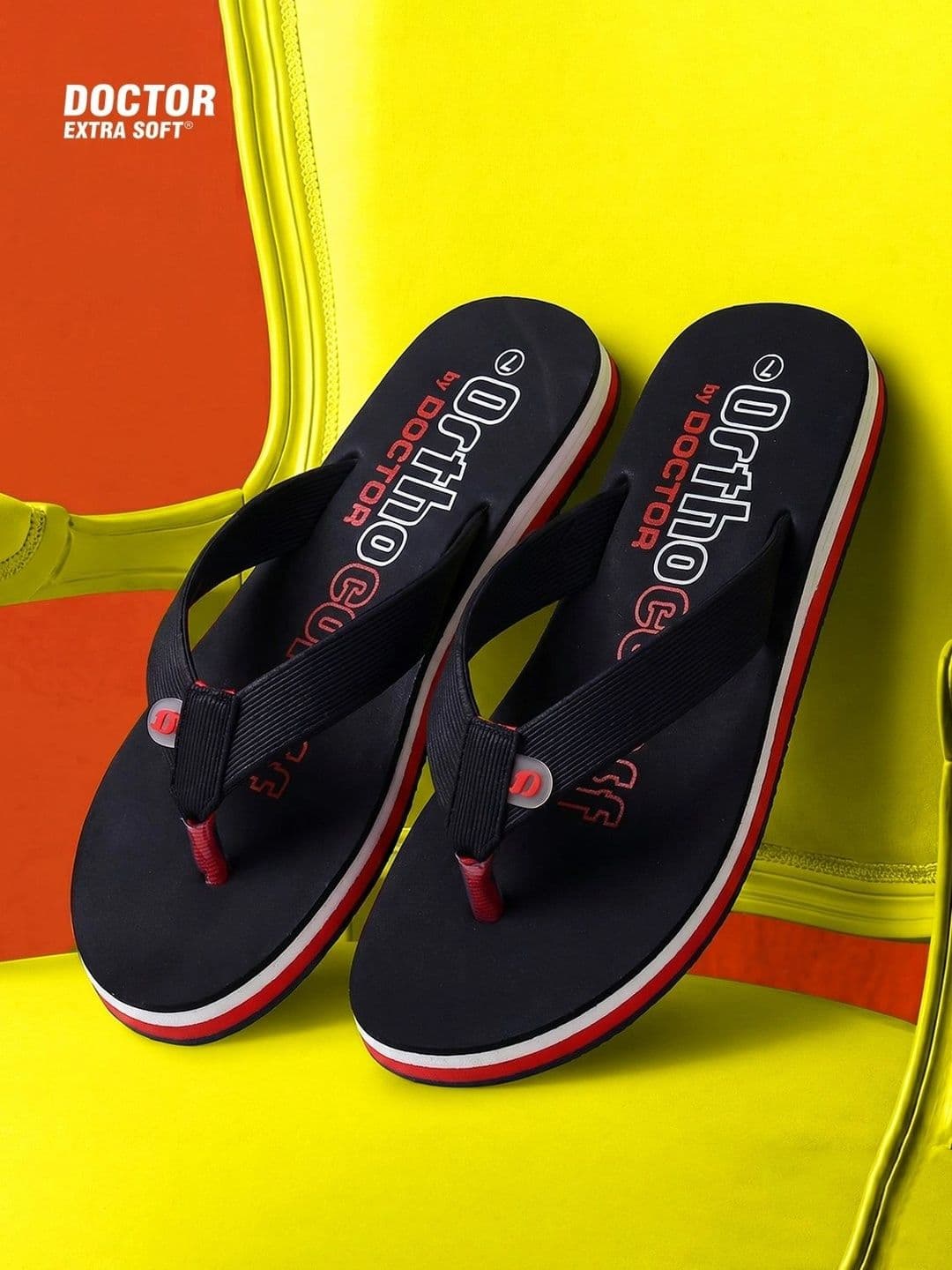 DOCTOR EXTRA SOFT Men Ortho Printed Rubber Thong Flip-Flops - view 1