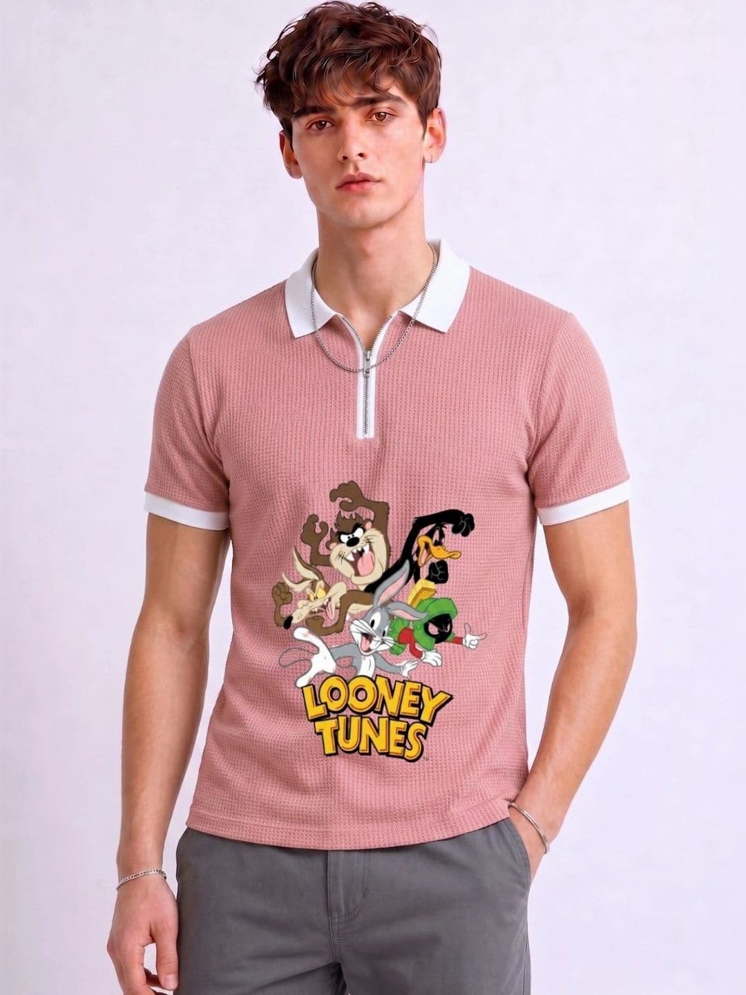 Mobox Men Looney Tunes Polo Collar T-shirt - view 1