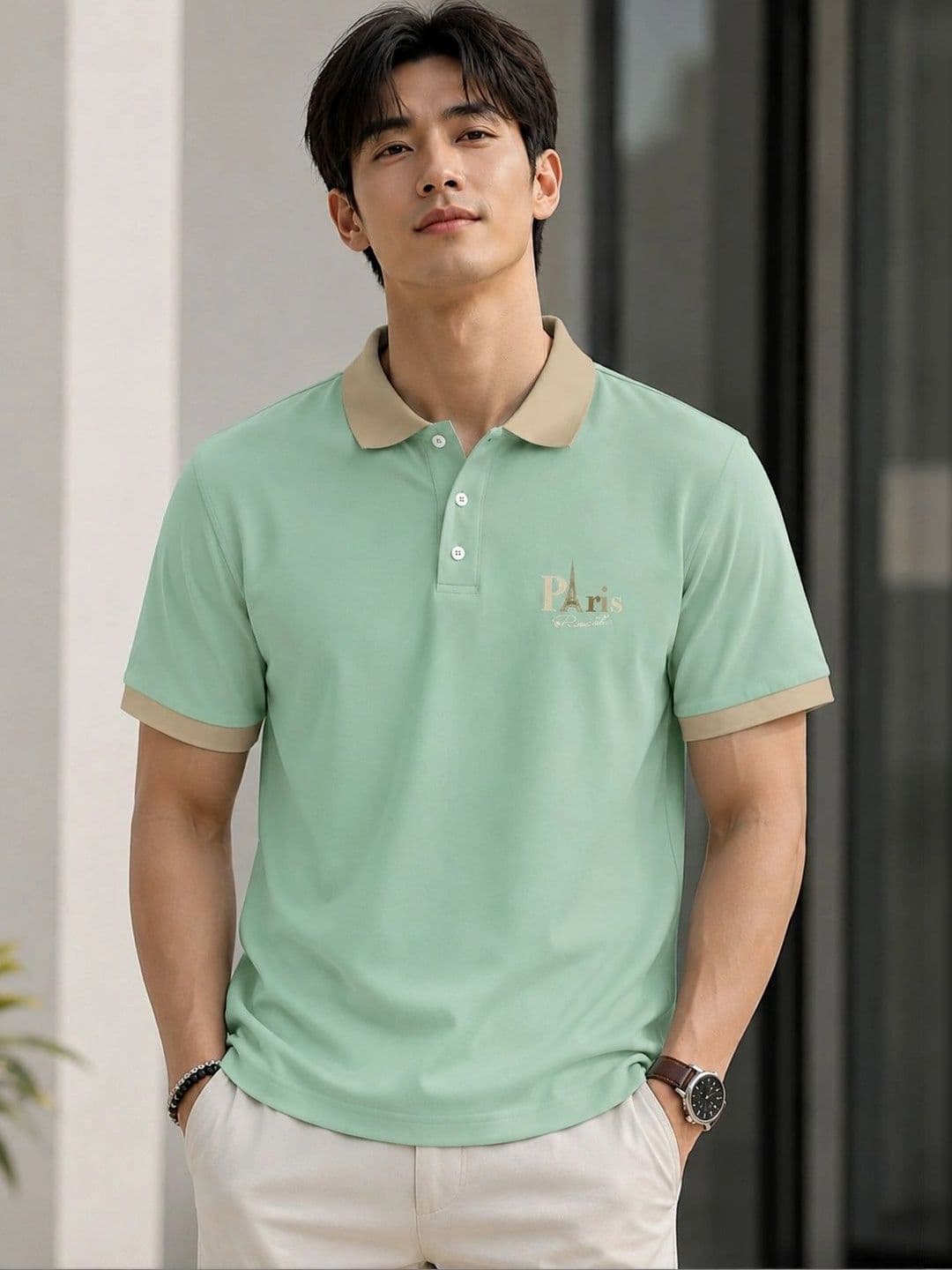 HERE&NOW Men Typography Printed Polo Collar T-shirt - view 1