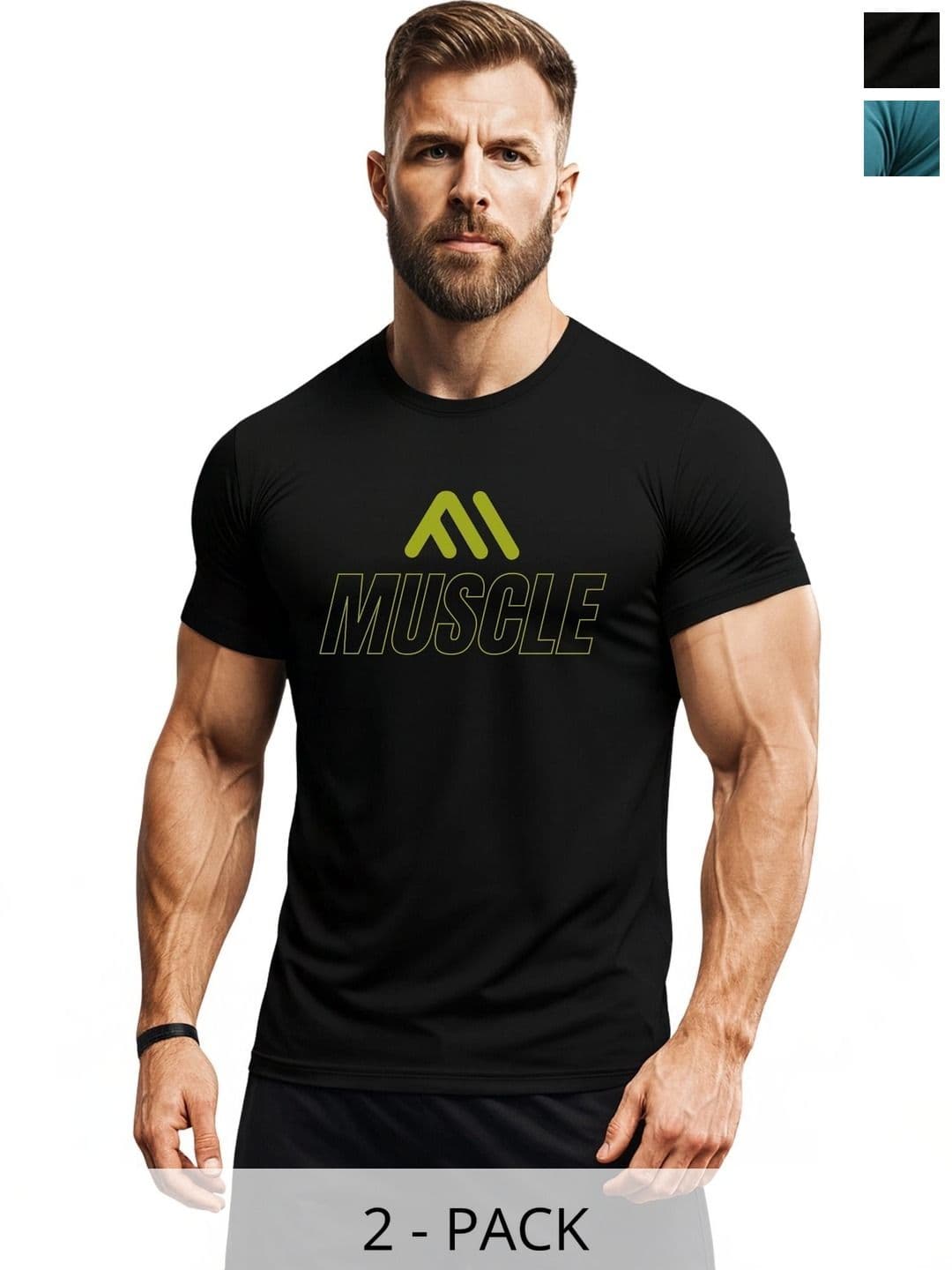 3Colors Men Typography 2 Printed Moisture Wicking T-shirt - view 1