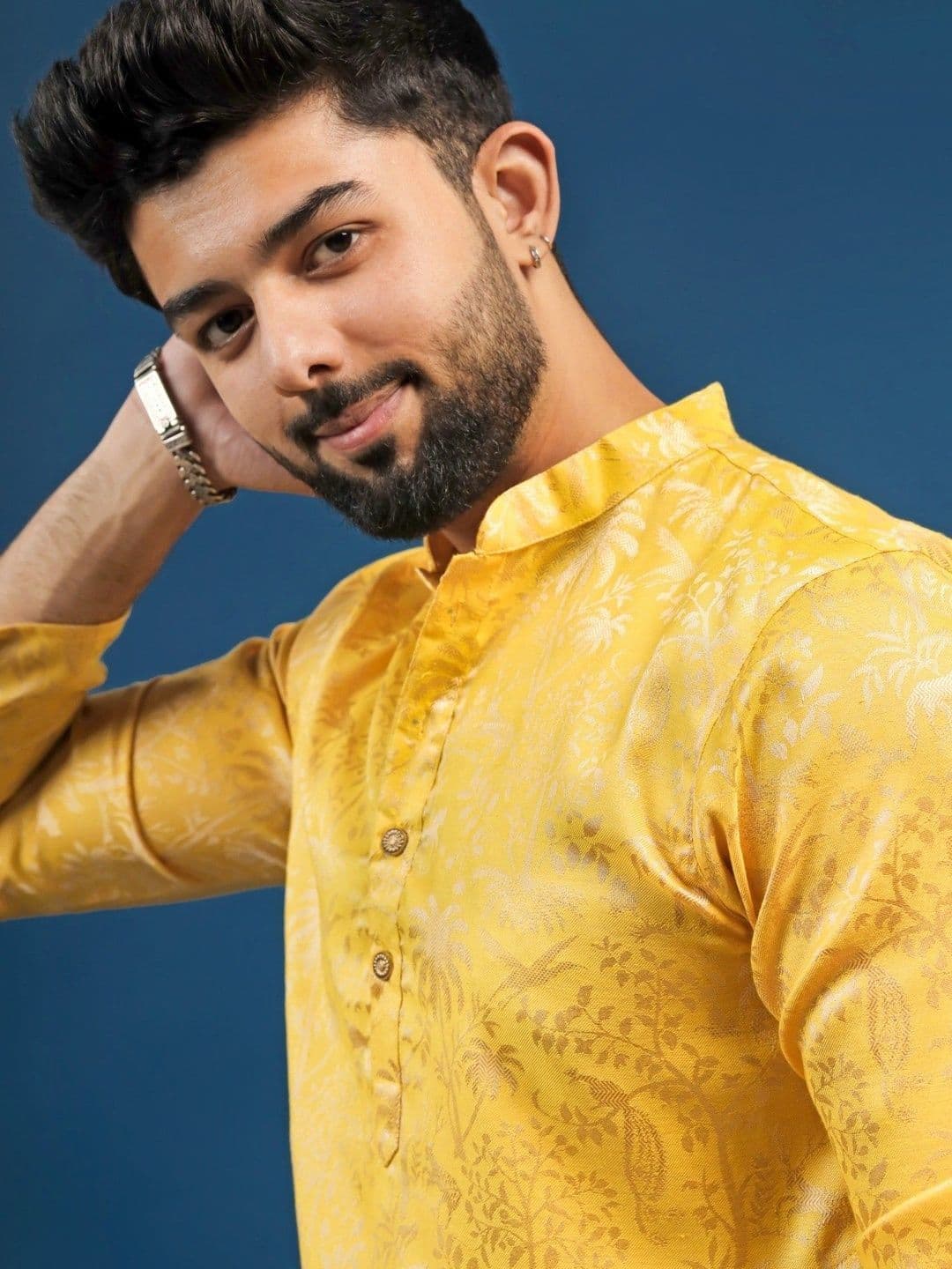 Koshin Men Grandeur & Majestic Artwork Jacquard Kurta - view 1