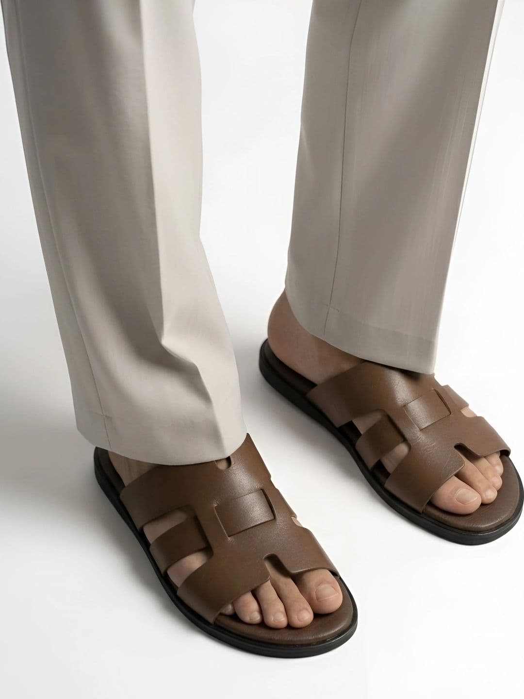 MICHEAL FERAAS Men Leather Comfort Sandals - view 1