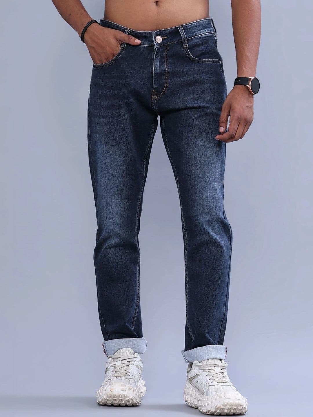 V-Mart Men Regular Fit Mid-Rise Low Distress Jeans - view 1