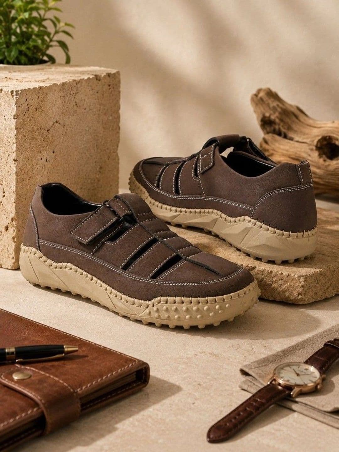 Roadster Men Black Suede Height Increasing Casual Comfortable Slip On Shoe Style Sandals - view 1