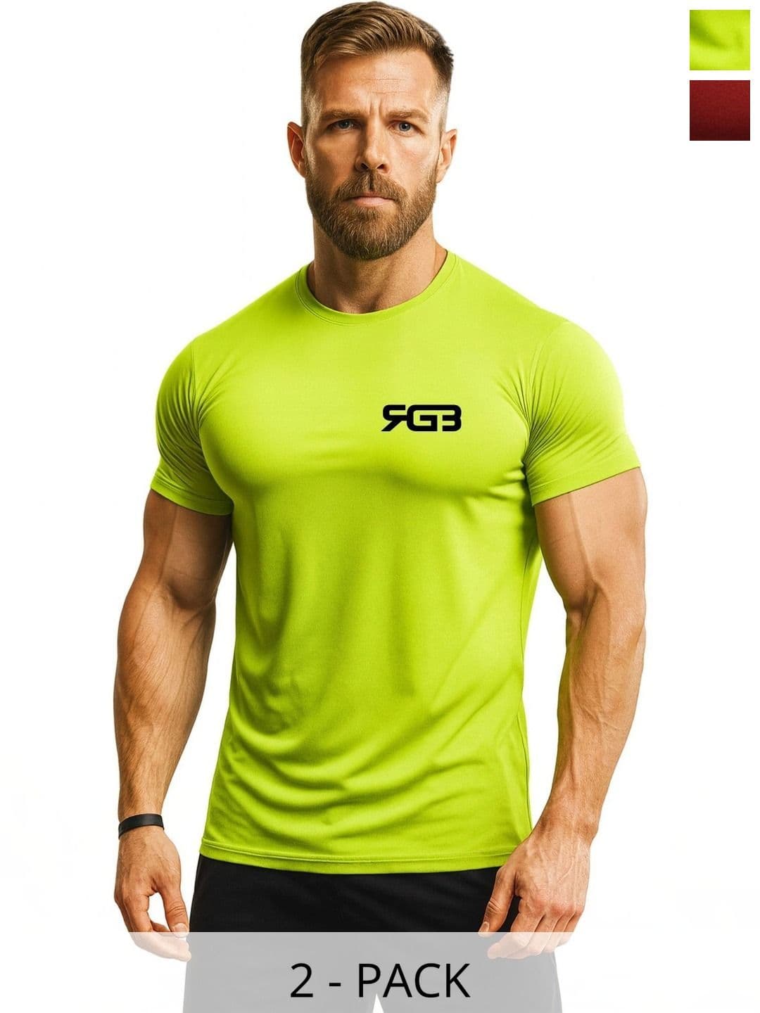 3Colors Men Brand Logo 2 Printed Moisture Wicking T-shirt - view 1