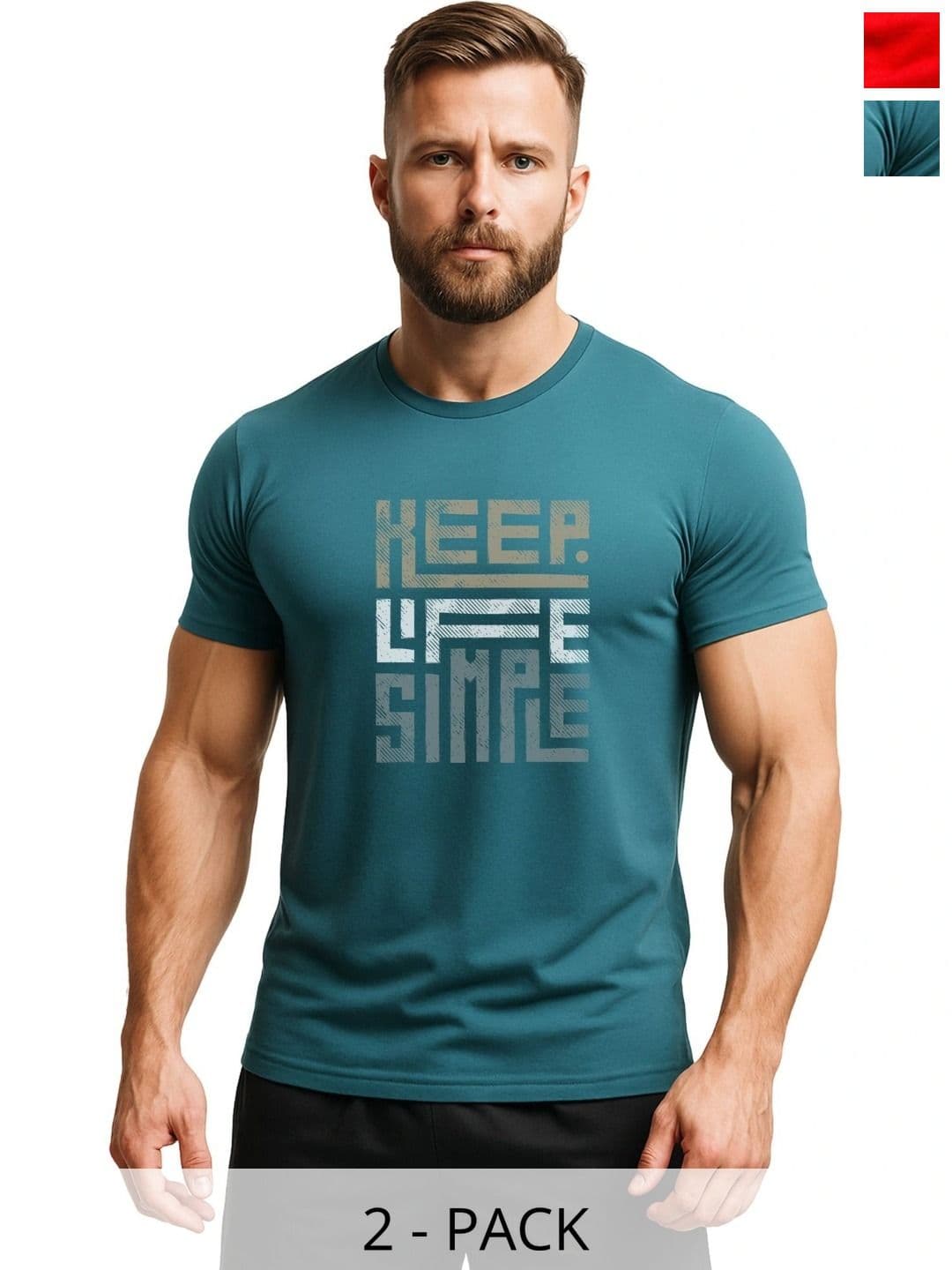 3Colors Men Typography 2 Printed Moisture Wicking T-shirt - view 1