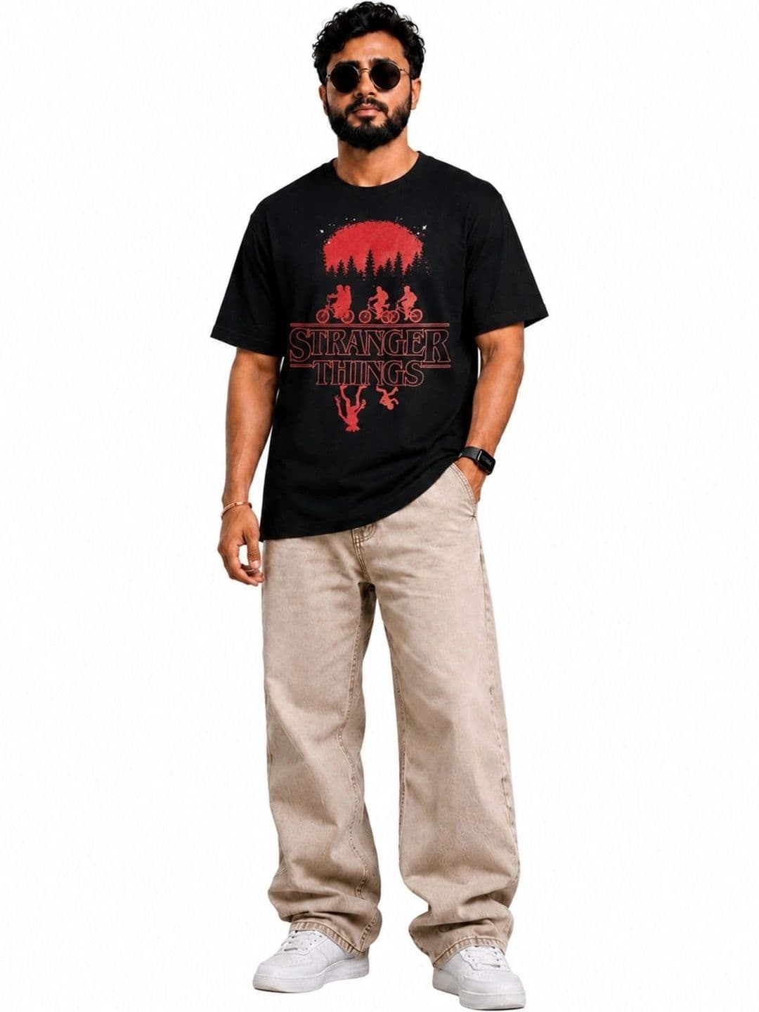TRIJON Men Typography Printed Pure Cotton Blend T-shirt - view 1