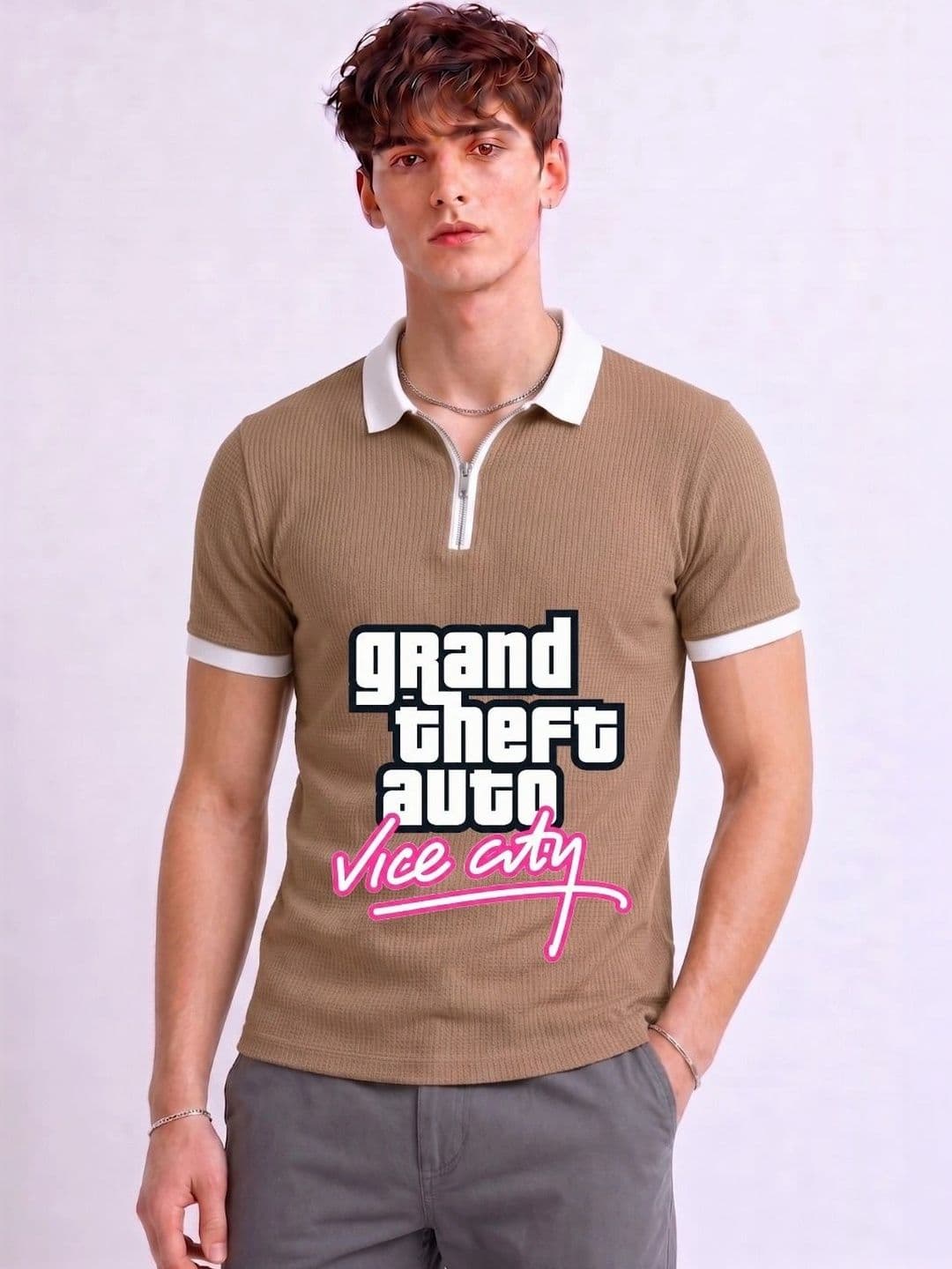 Mobox Men Printed Polo Collar T-shirt - view 1