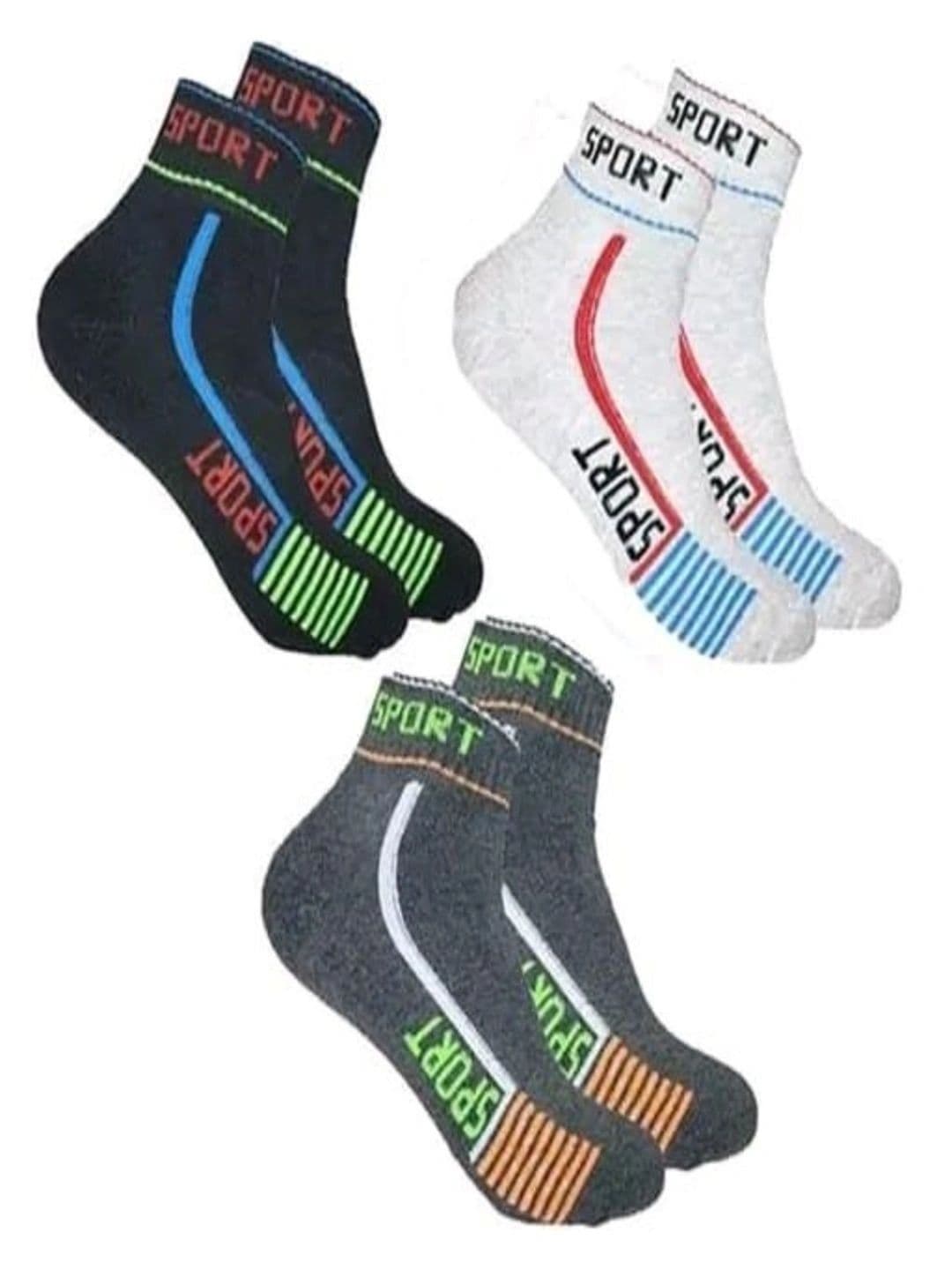 PinKit Men Pack of 3 Cotton Assorted Patterned Ankle Length Socks - view 1