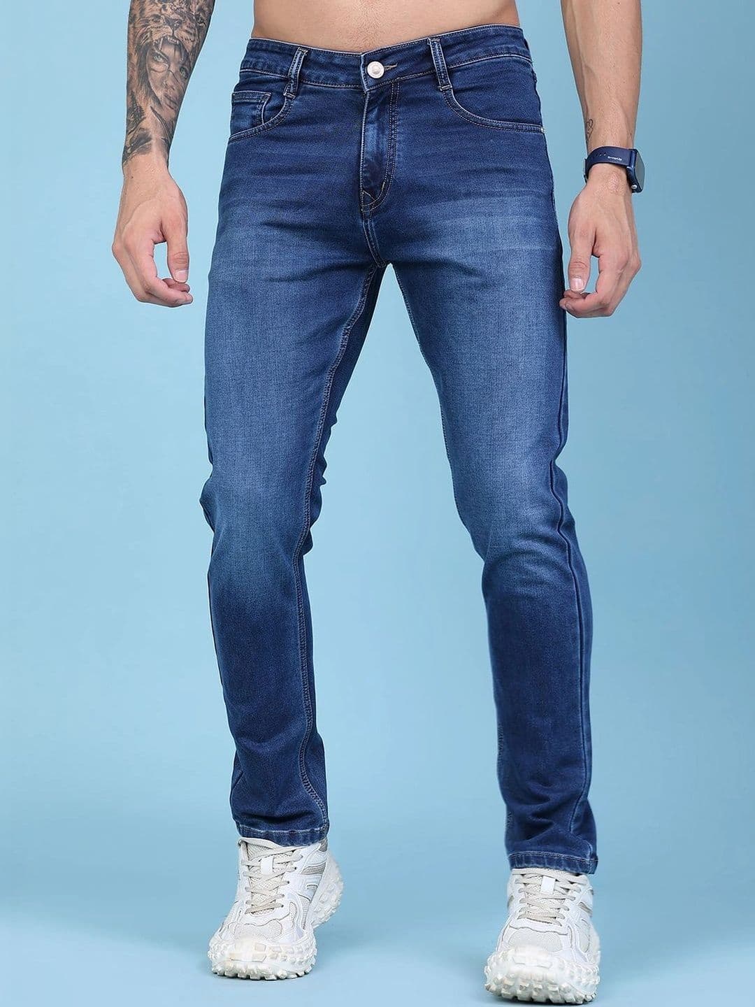 V-Mart Men Regular Fit Mid-Rise Low Distress Jeans - view 1