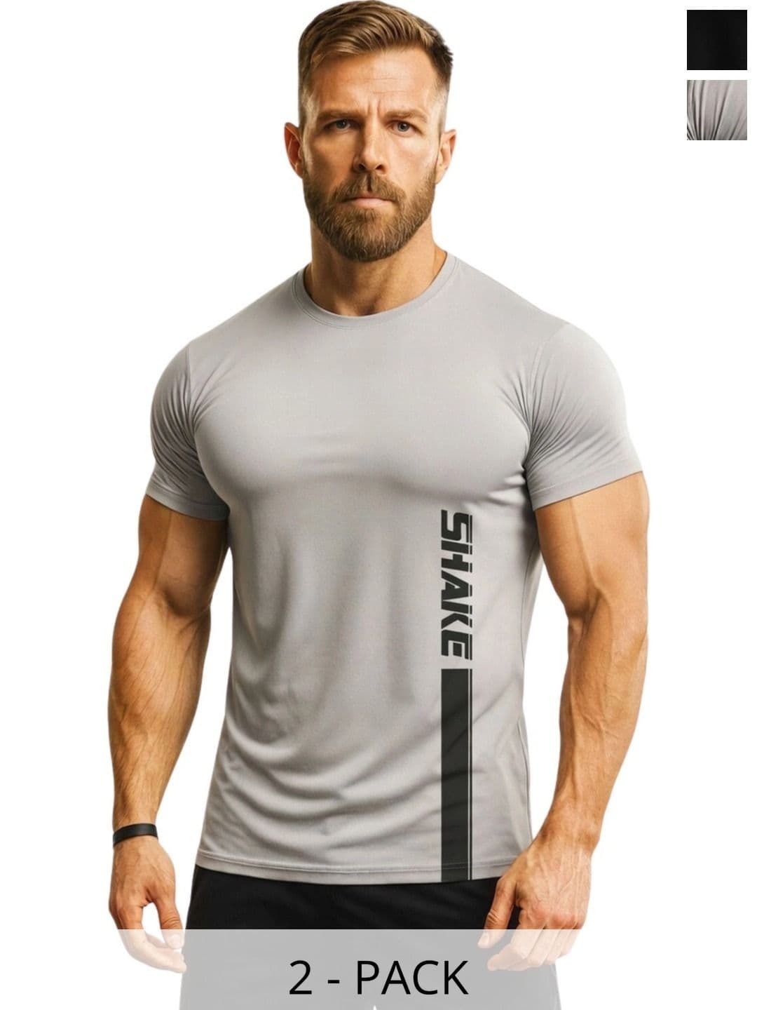 3Colors Men Typography 2 Printed Moisture Wicking T-shirt - view 1