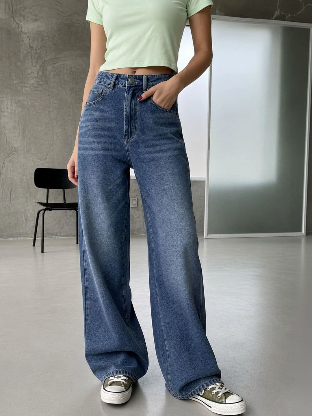 PINKLIT Women Wide Leg High-Rise Light Fade Jeans - view 1