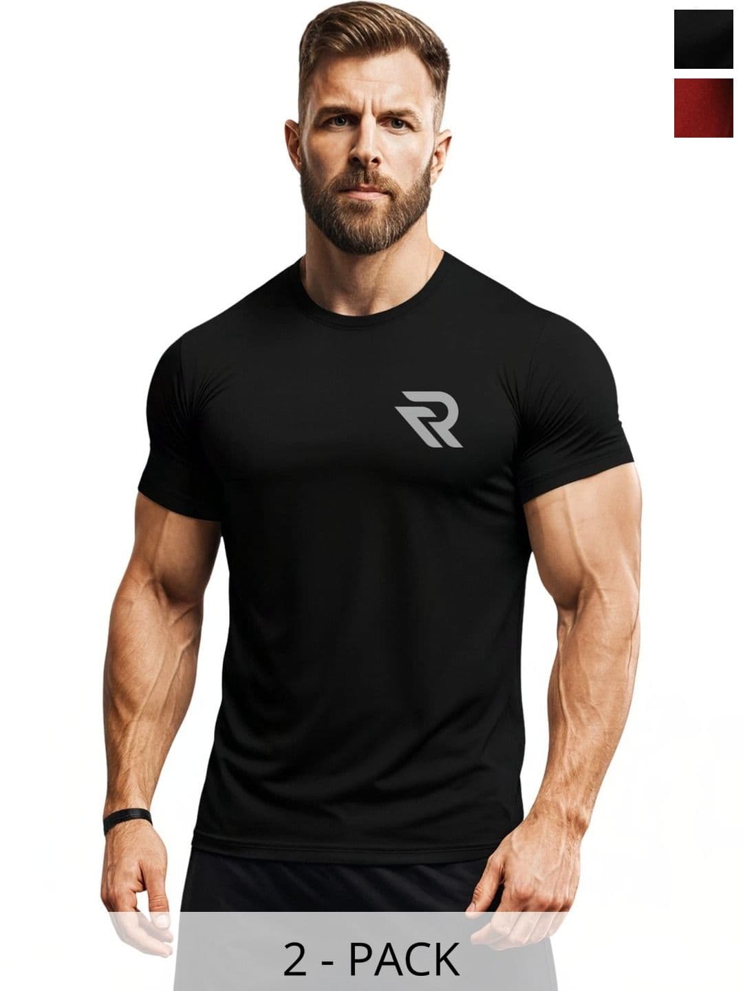 3Colors Men Brand Logo 2 Printed Moisture Wicking T-shirt - view 1