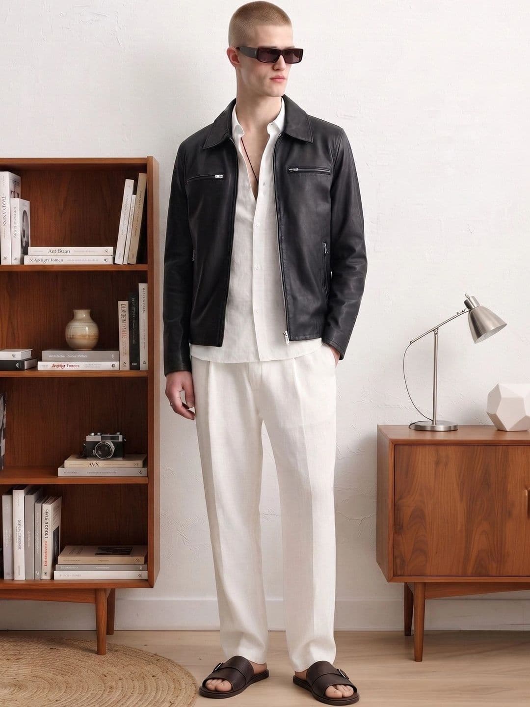 Roadster Men Lightweight Outdoor Leather Jacket - view 1