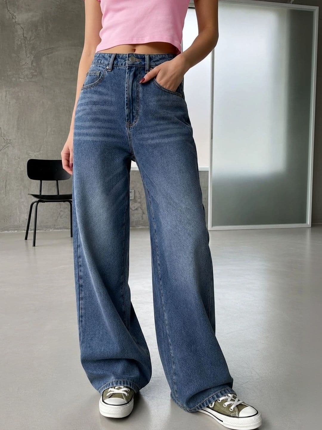 PINKLIT Women Wide Leg High-Rise Light Fade Jeans - view 1