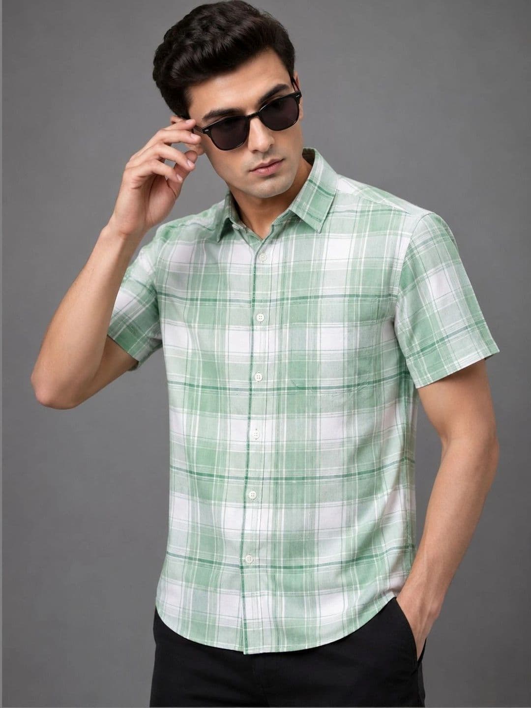 WEARHOUSE Men Classic Checked Casual Shirt - view 1