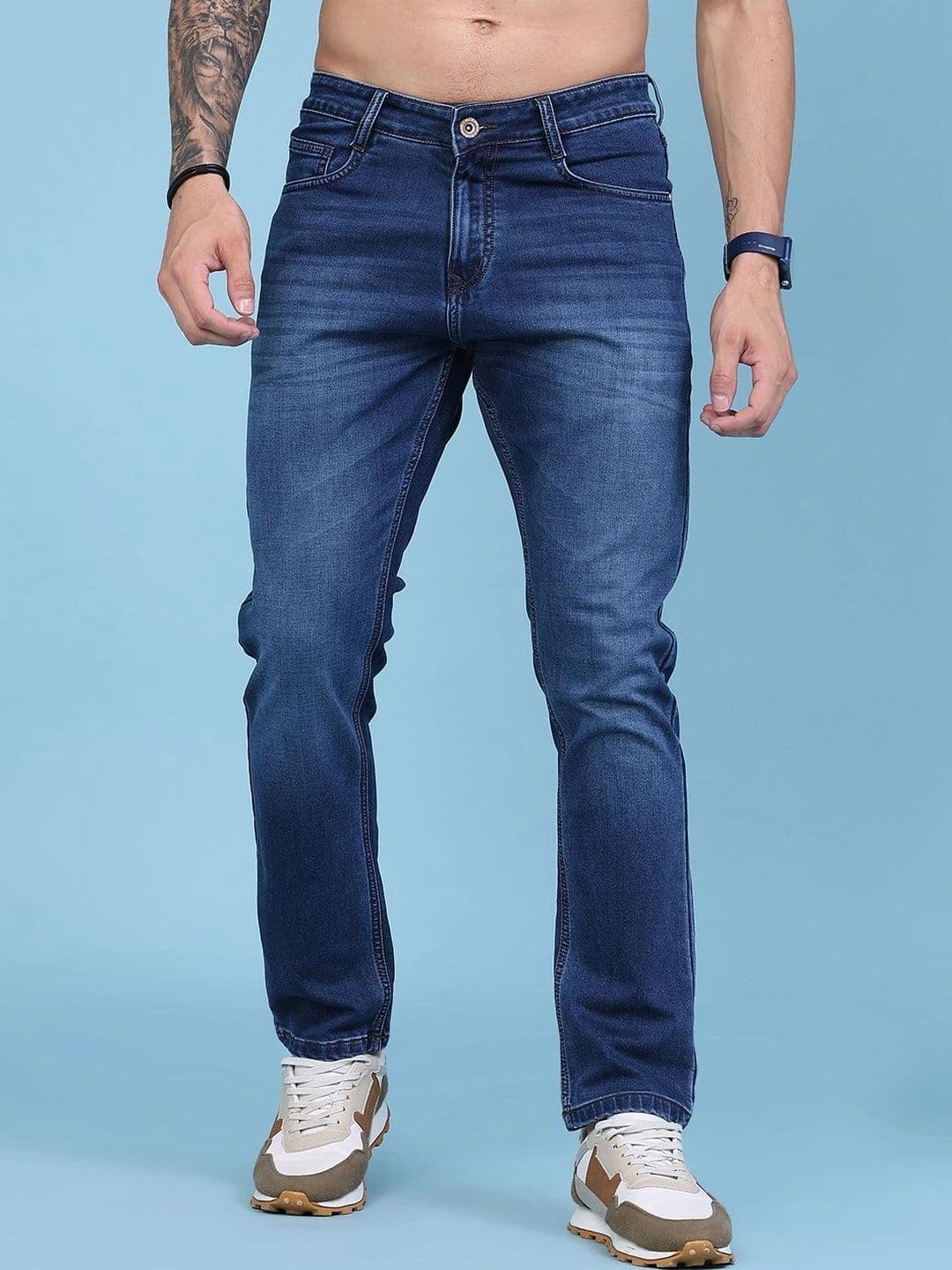 V-Mart Men Regular Fit Mid-Rise Low Distress Jeans - view 1