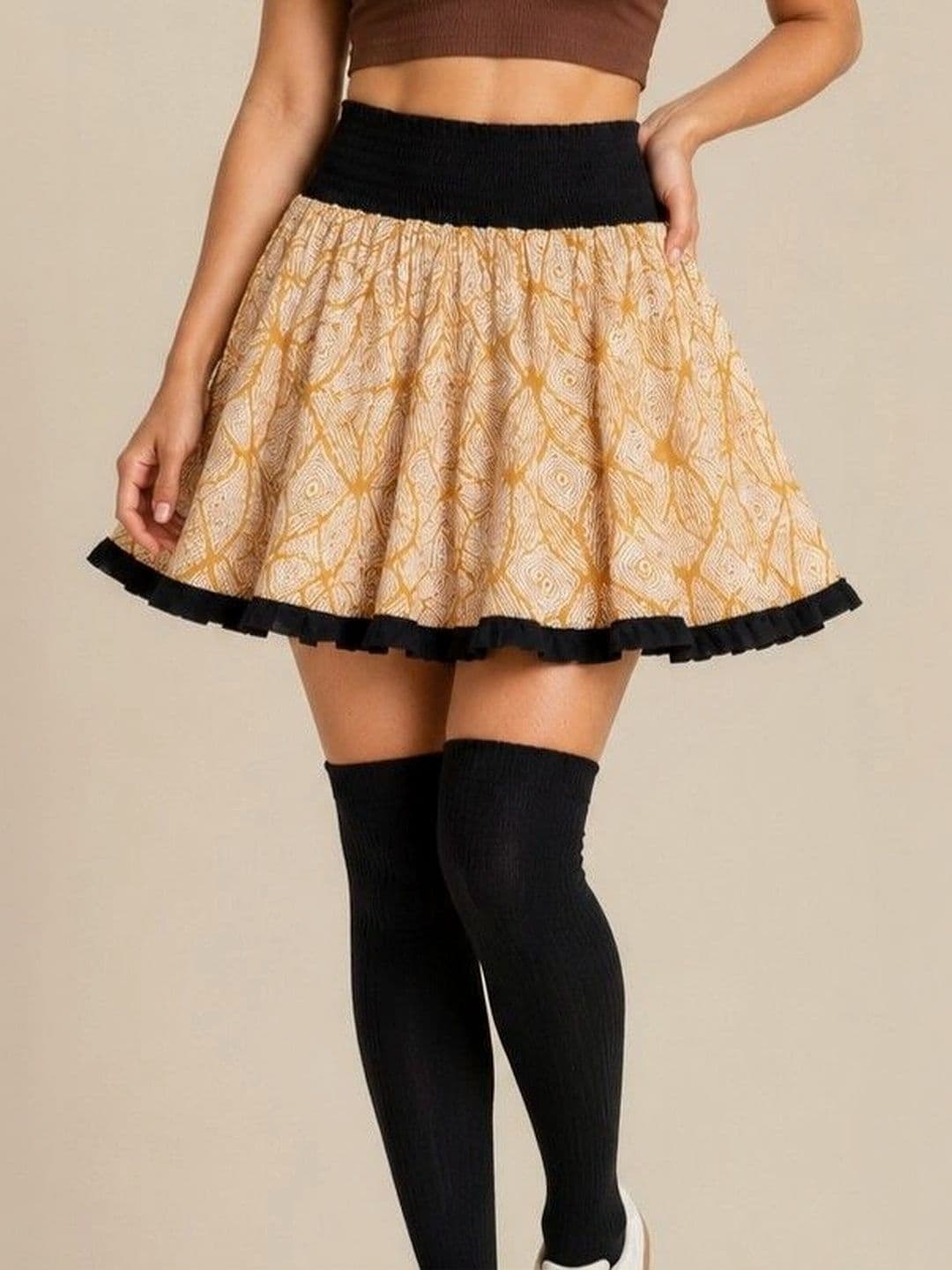 DADA Women Abstract Bohemian Mini Flared Skirt - view 1