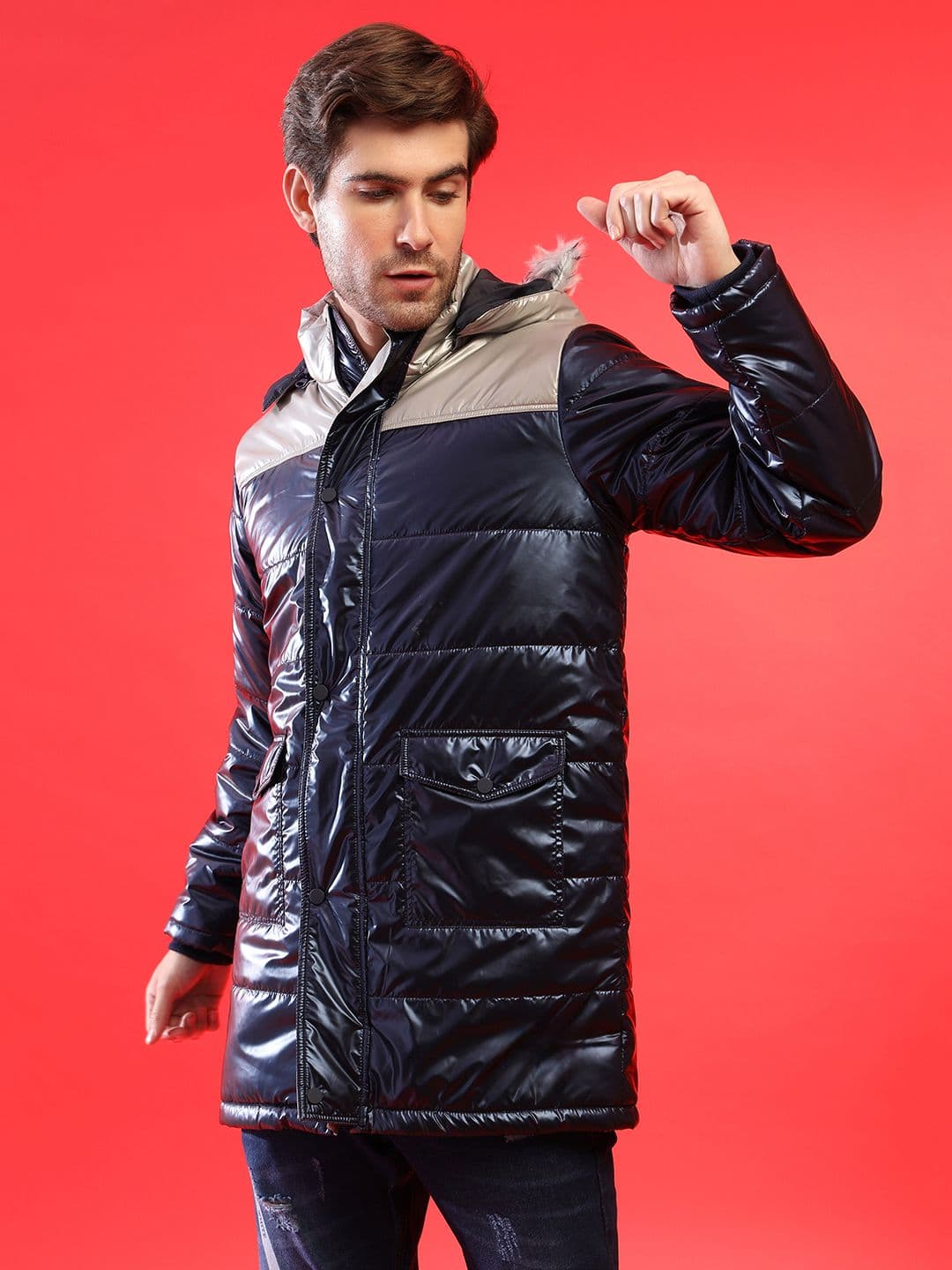 CAHOOT Men Multicoloured Lightweight Longline Sporty Jacket - view 1
