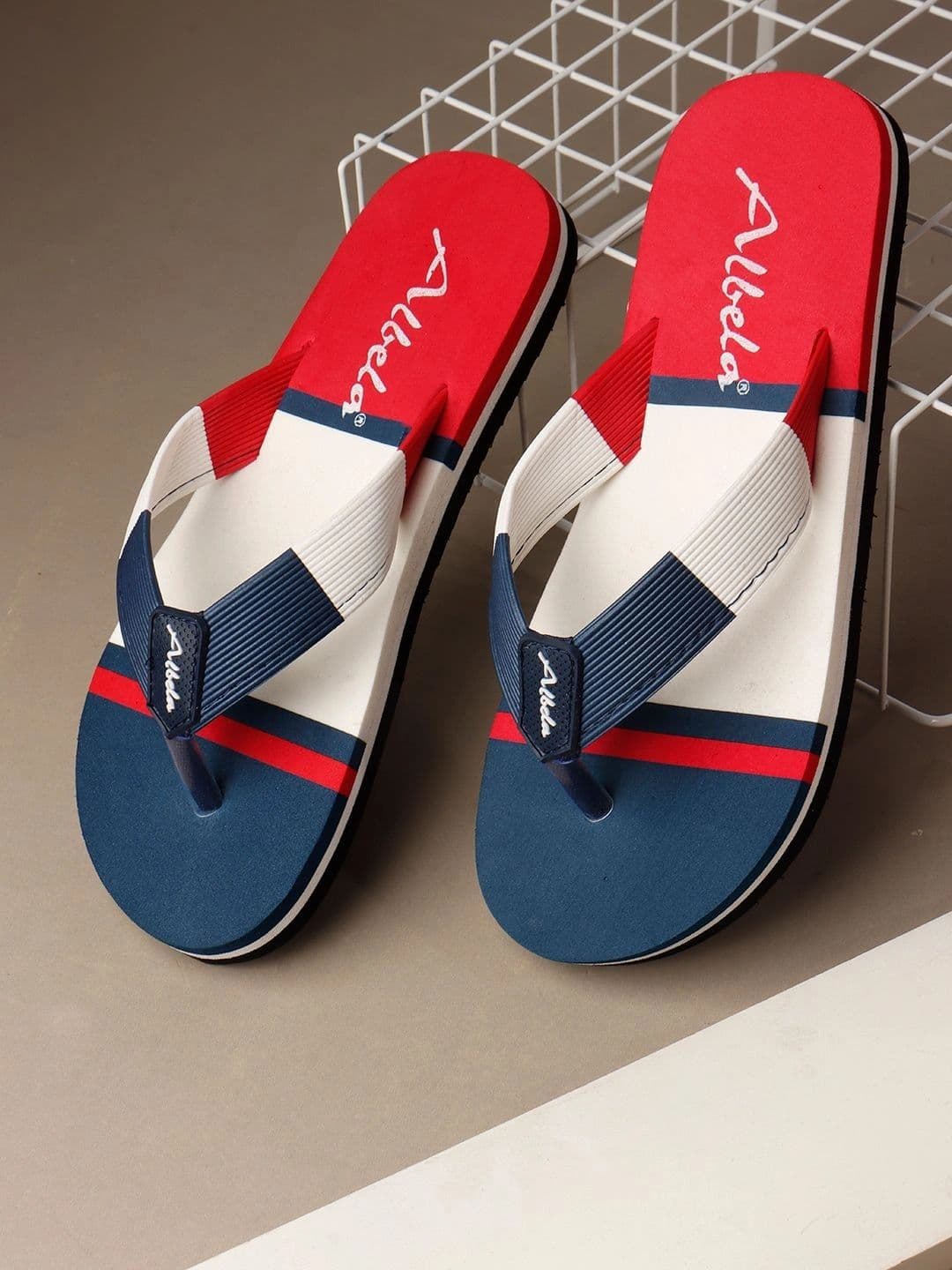 ALBELA Men Striped Thong Flip-Flops - view 1