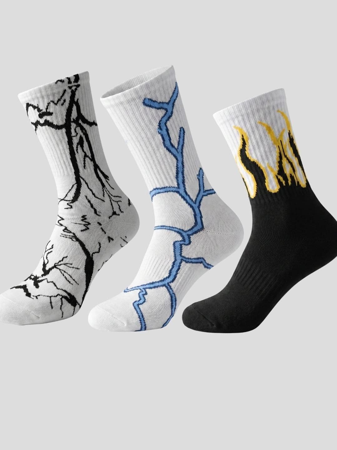 Moda Rapido Men Pack of 3 Cotton Blend Patterned Calf Length Socks - view 1
