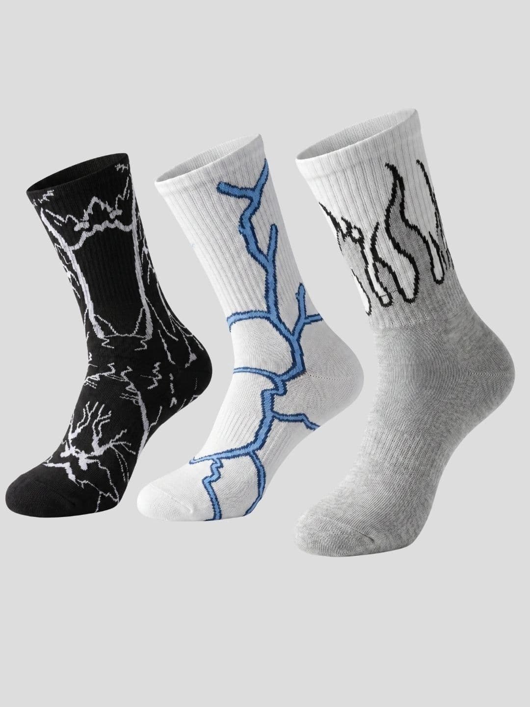 Moda Rapido Men Pack of 3 Cotton Blend Patterned Calf Length Socks - view 1