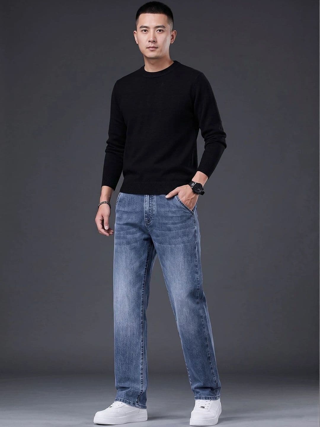 StyleCast x Revolte Men Straight Fit Mid-Rise Heavy Fade Stretchable Jeans - view 1