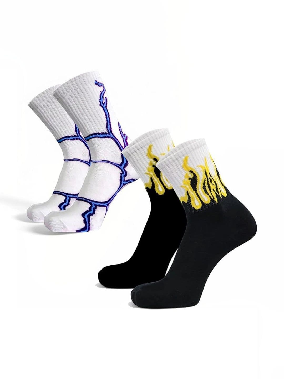 BEAR&BEYOND Men Pack of 2 Cotton Assorted Patterned Calf Length Socks - view 1