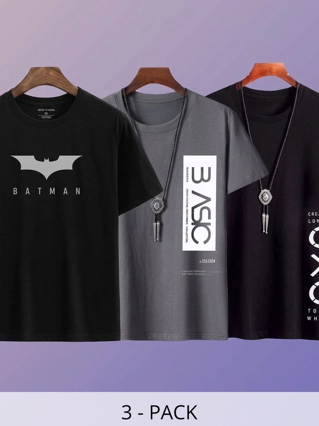 WIKE DENIMS Men 3 Batman Printed T-shirt - view 1