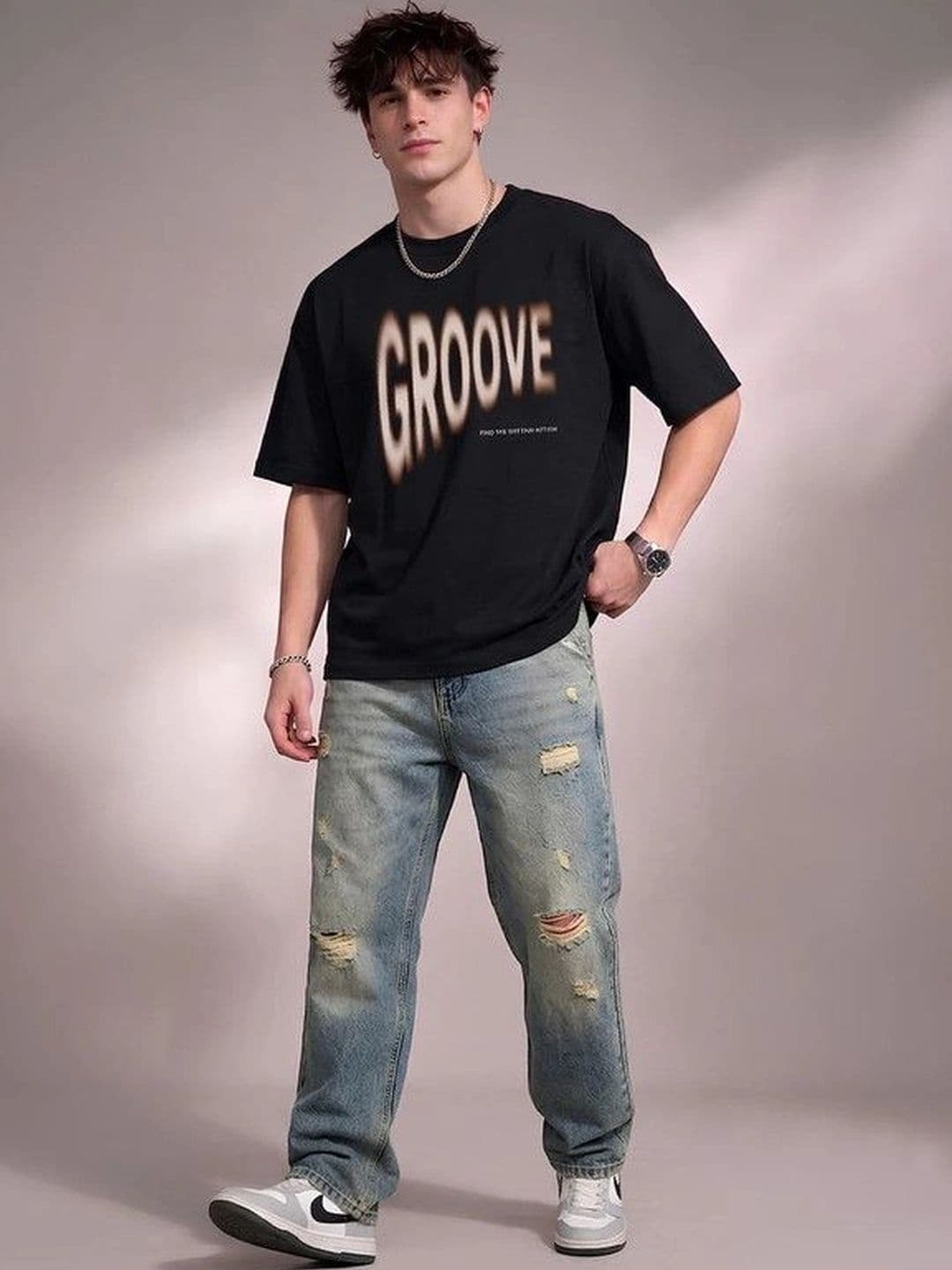 9TUNKI Men Typography Printed Pure Cotton T-shirt - view 1