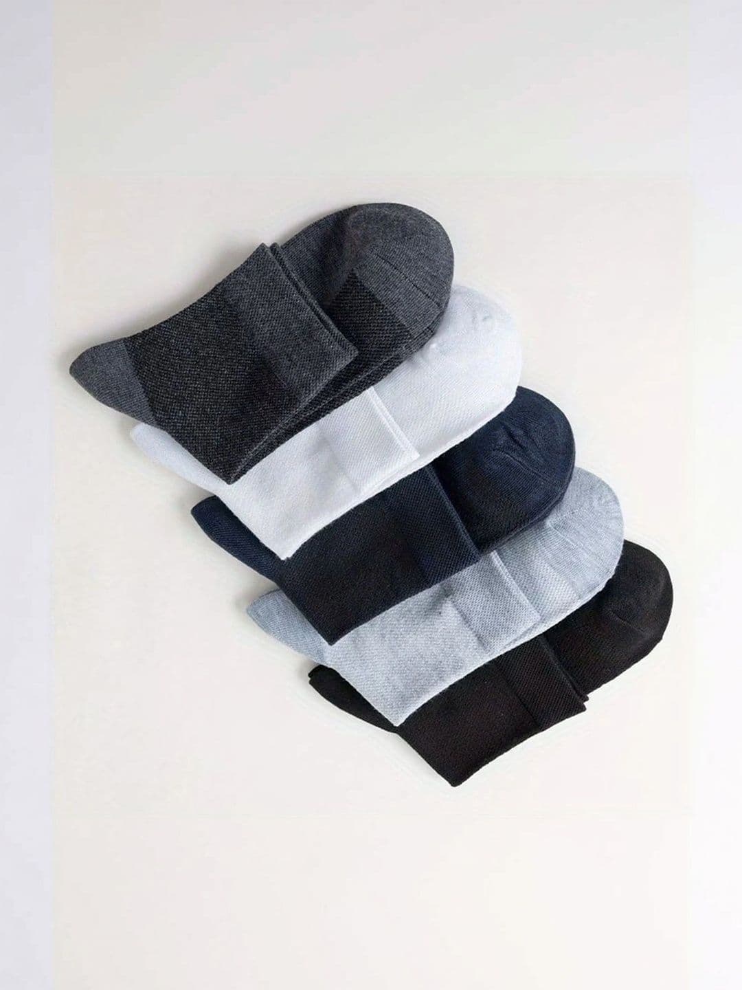 BEAR&BEYOND Men Pack of 5 Cotton Assorted Patterned Above Ankle Socks - view 1