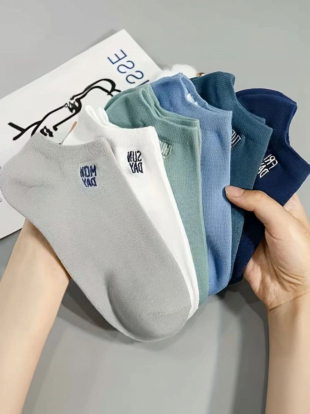 BEAR&BEYOND Men Pack of 7 Cotton Assorted Patterned Ankle Length Socks - view 1