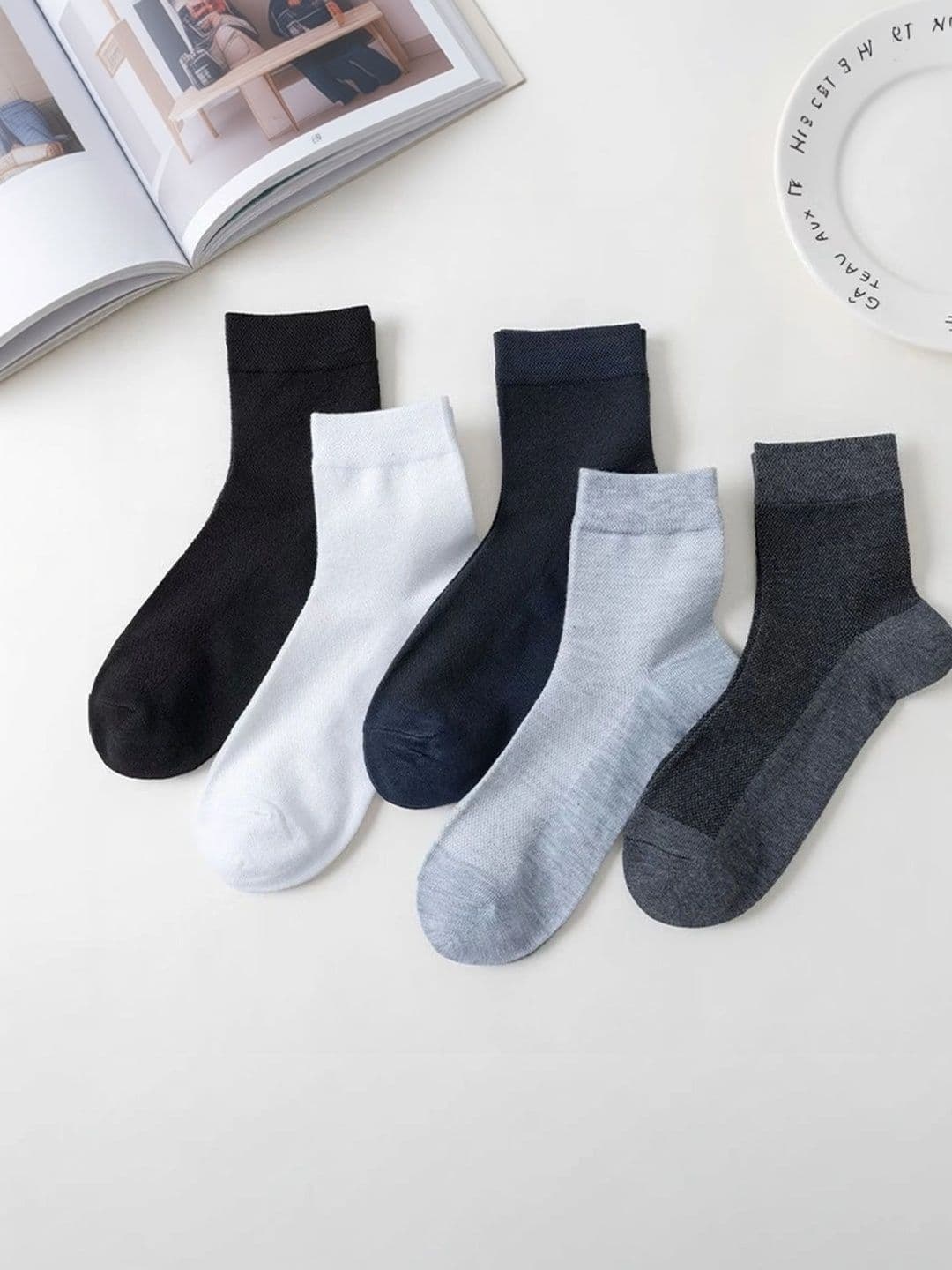 BEAR&BEYOND Men Pack of 5 Cotton Assorted Above Ankle Socks - view 1