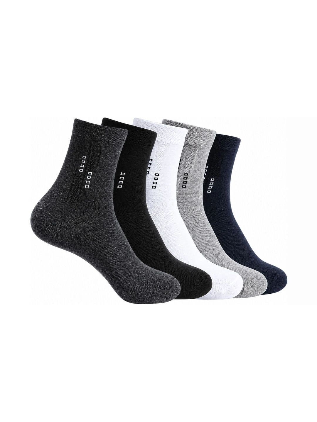 BEAR&BEYOND Men Pack of 5 Cotton Assorted Patterned Above Ankle Socks - view 1