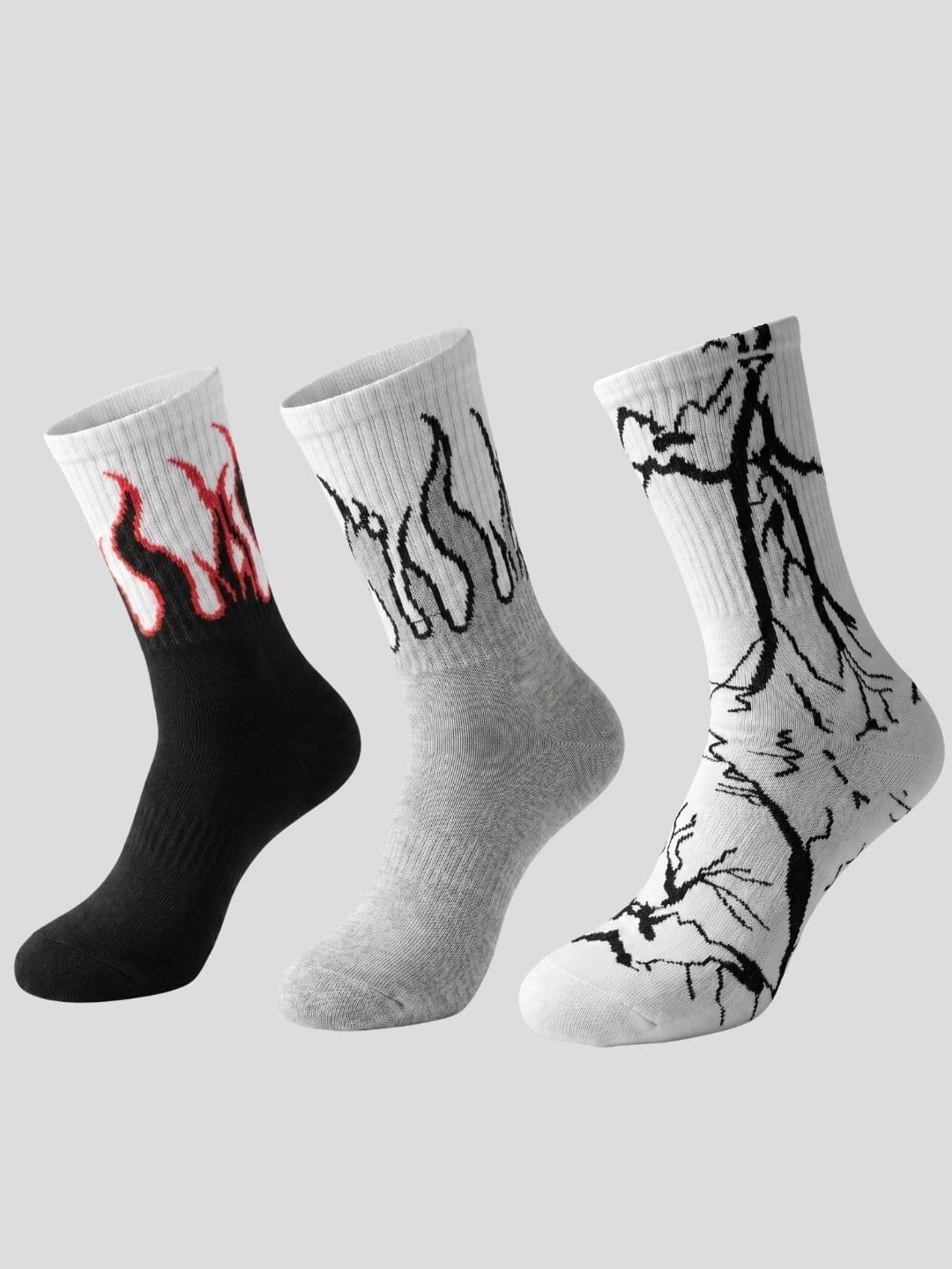 Moda Rapido Men Pack of 3 Cotton Blend Patterned Calf Length Socks - view 1