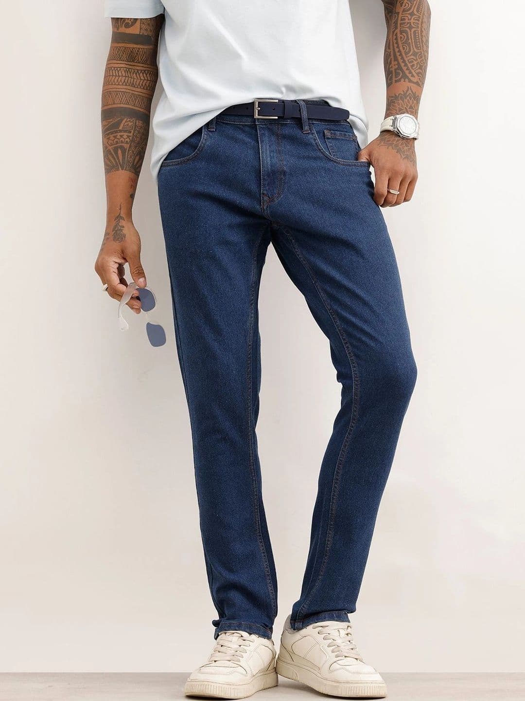 WROGN Men Slim Fit Mid-Rise Stretchable Jeans - view 1