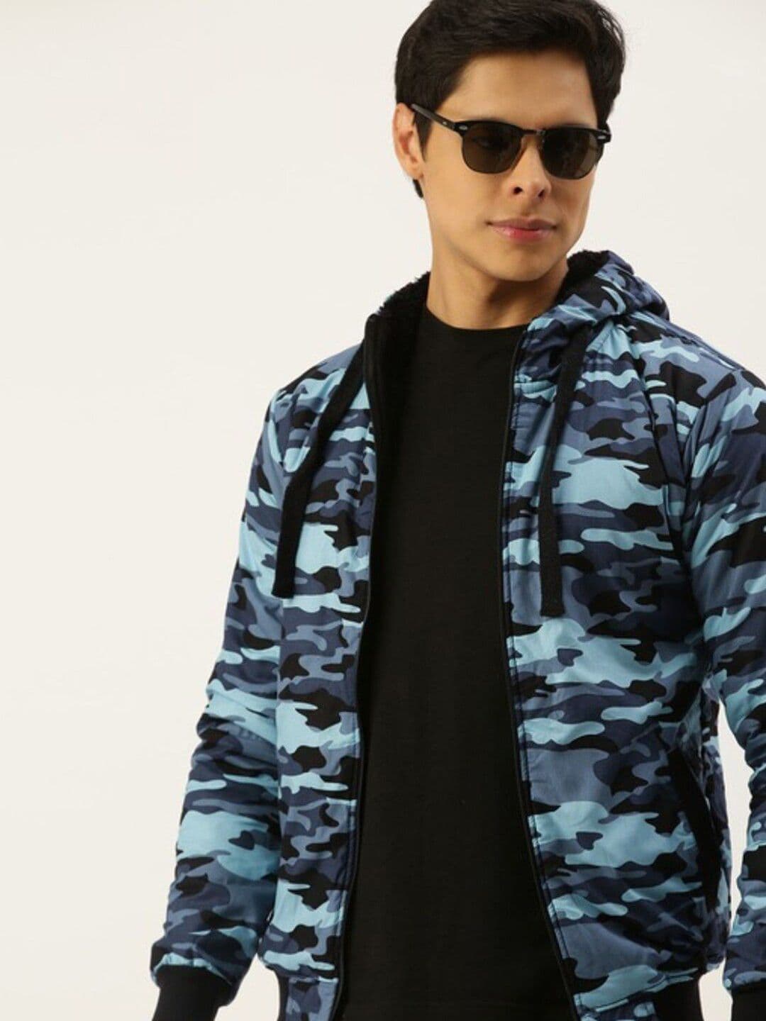 CAHOOT Men Blue Black Camouflage Windcheater Bomber Jacket - view 1
