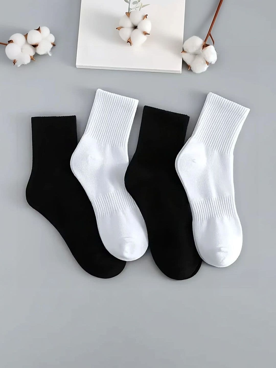 BEAR&BEYOND Men Pack of 4 Cotton Assorted Ankle Length Socks - view 1