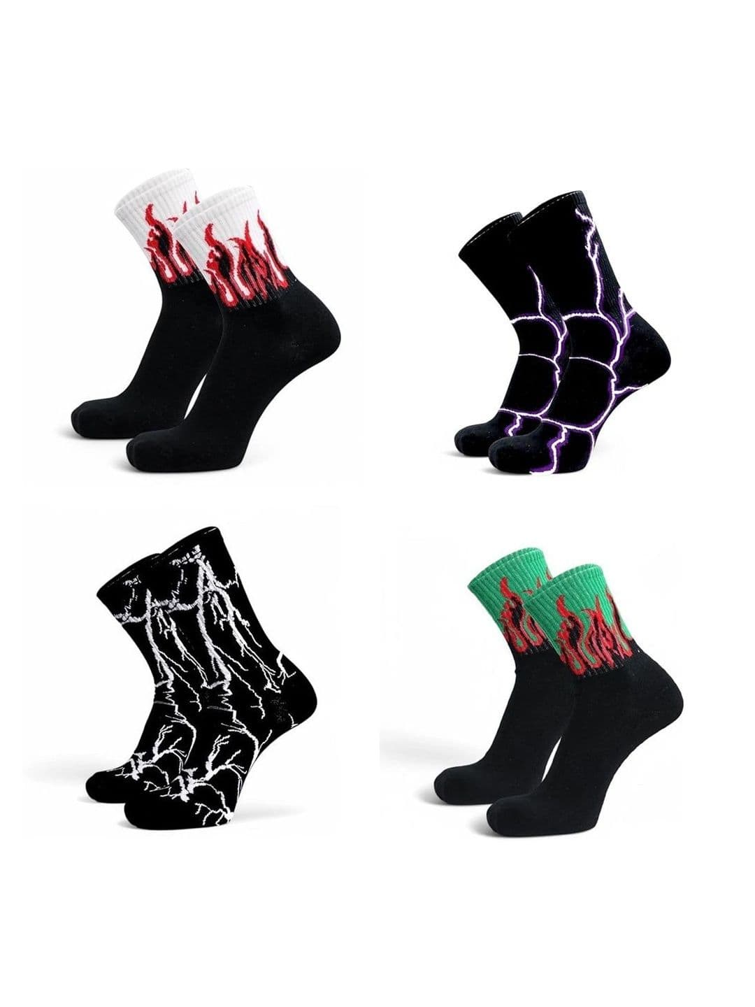 BEAR&BEYOND Men Pack of 4 Cotton Assorted Patterned Above Ankle Socks - view 1