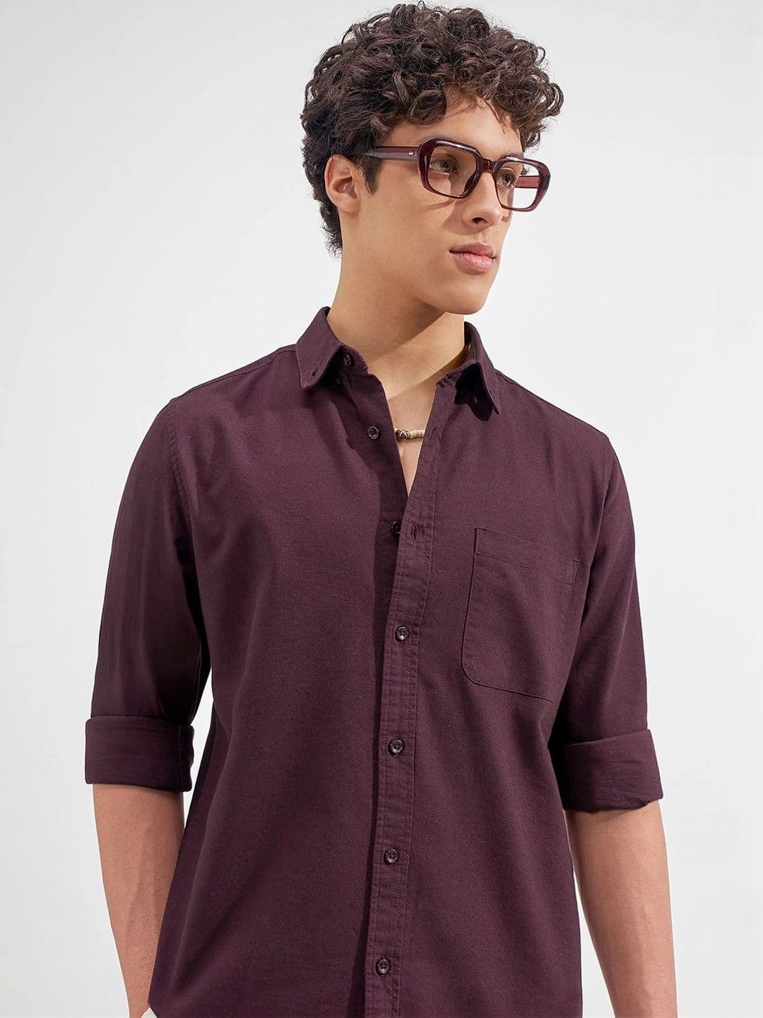Highlander Cotton Solid Oxford Button Down Shirt - view 1