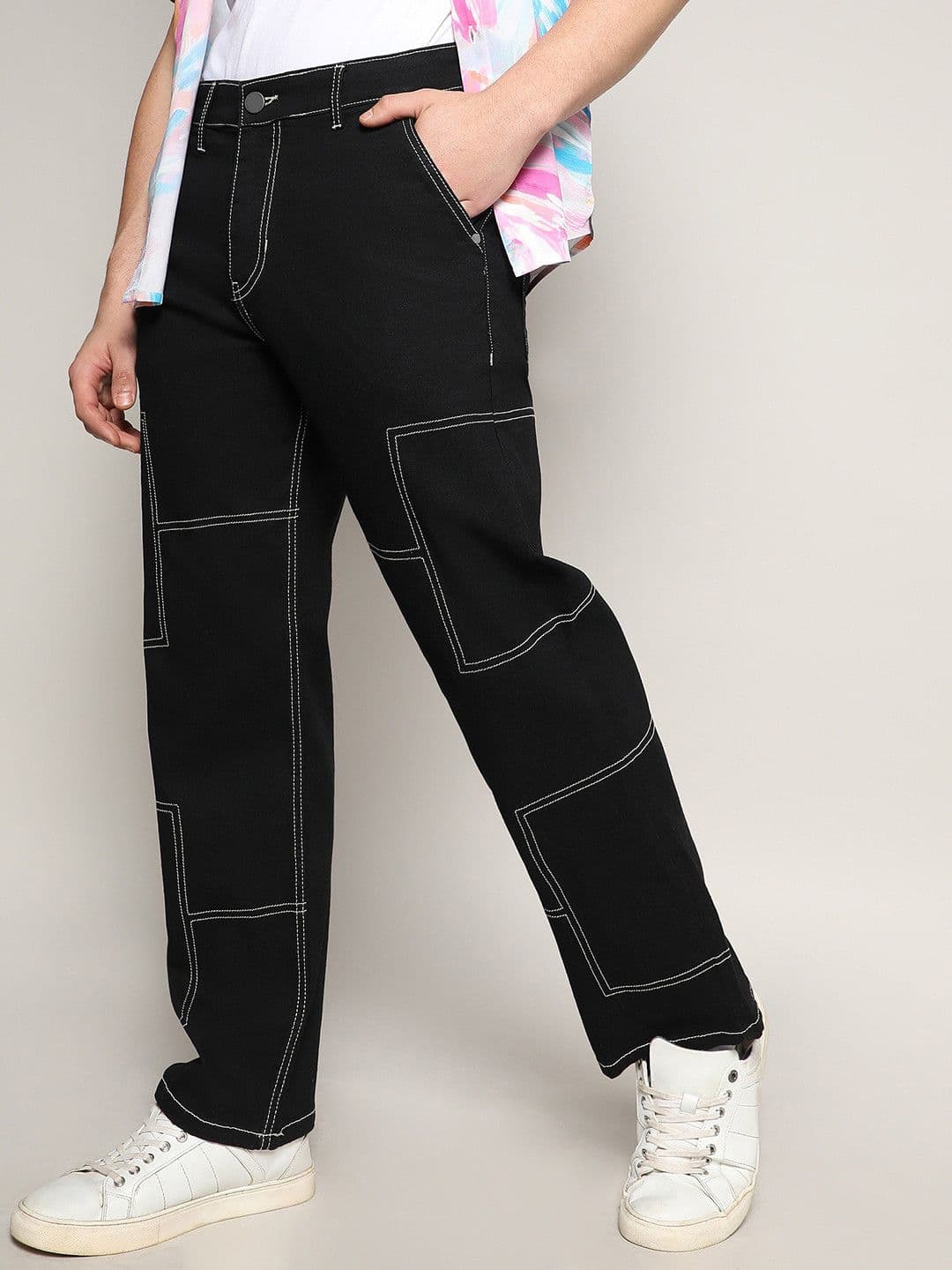 CAHOOT Black Men Relaxed Fit Clean Look Cotton Denim Jeans - view 1