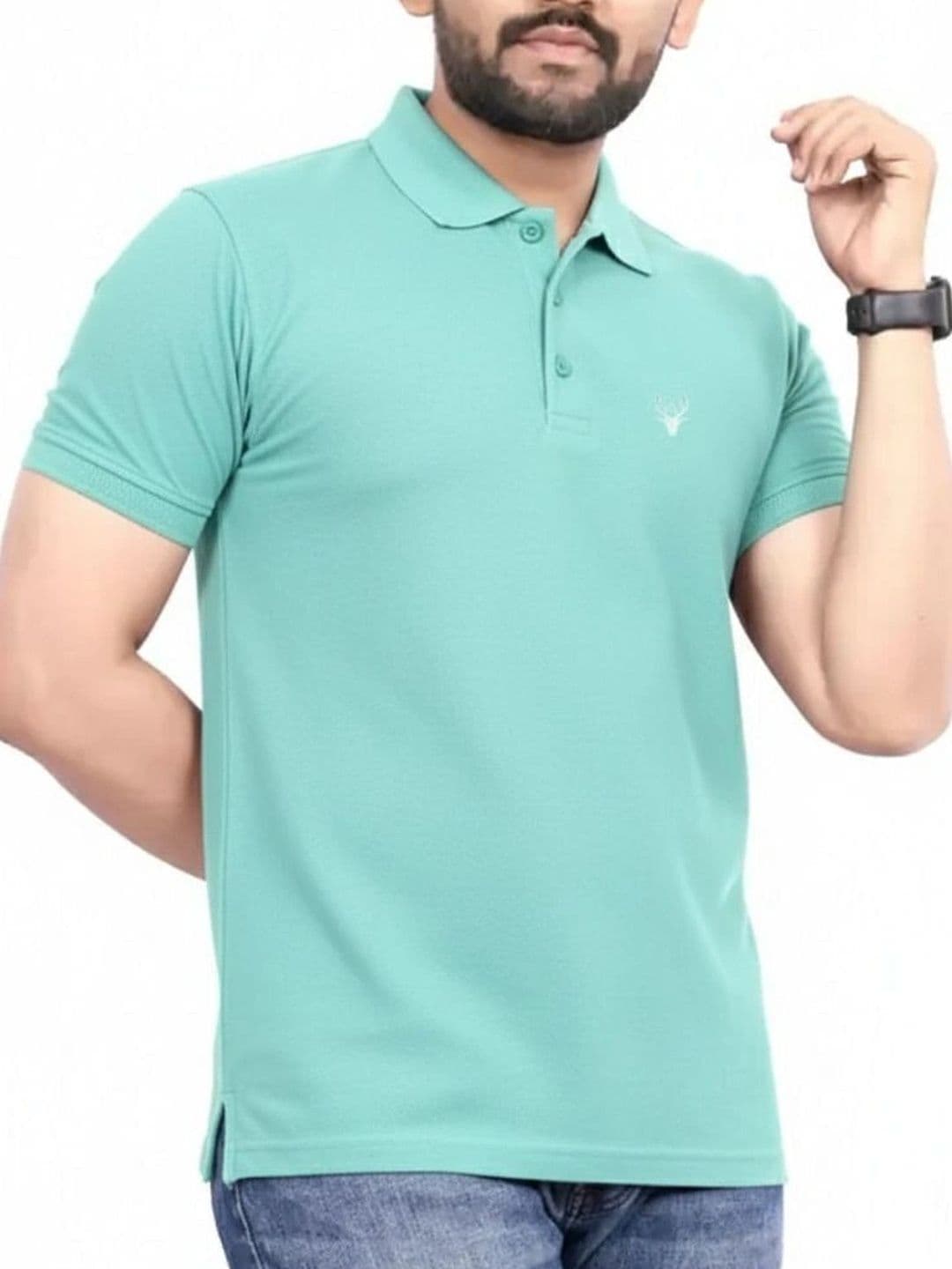 DEE LEAF Men Brand Logo Polo Collar T-shirt - view 1