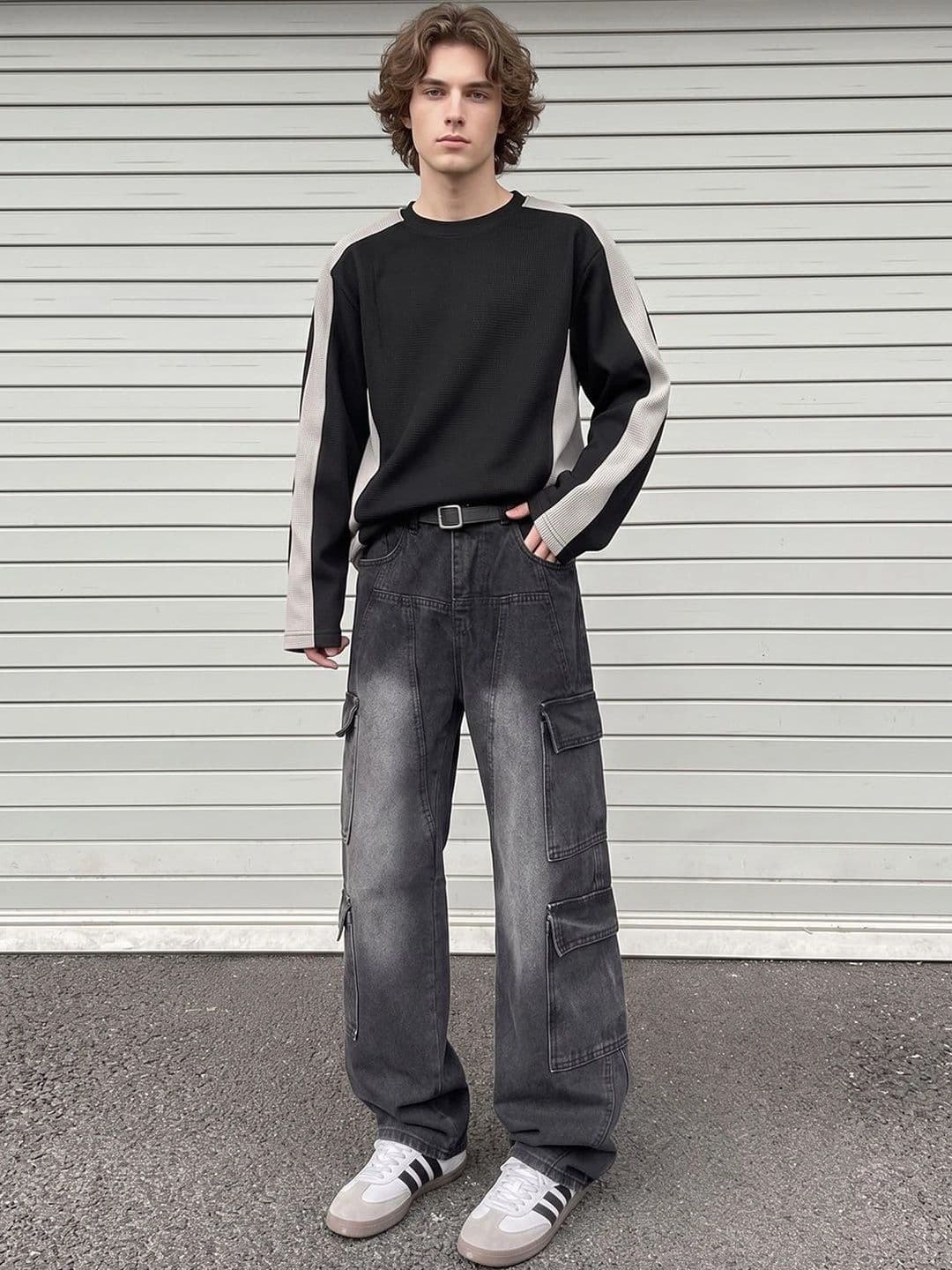 StyleCast x Revolte Men Straight Fit Mid-Rise Low Distress Heavy Fade Jeans - view 1