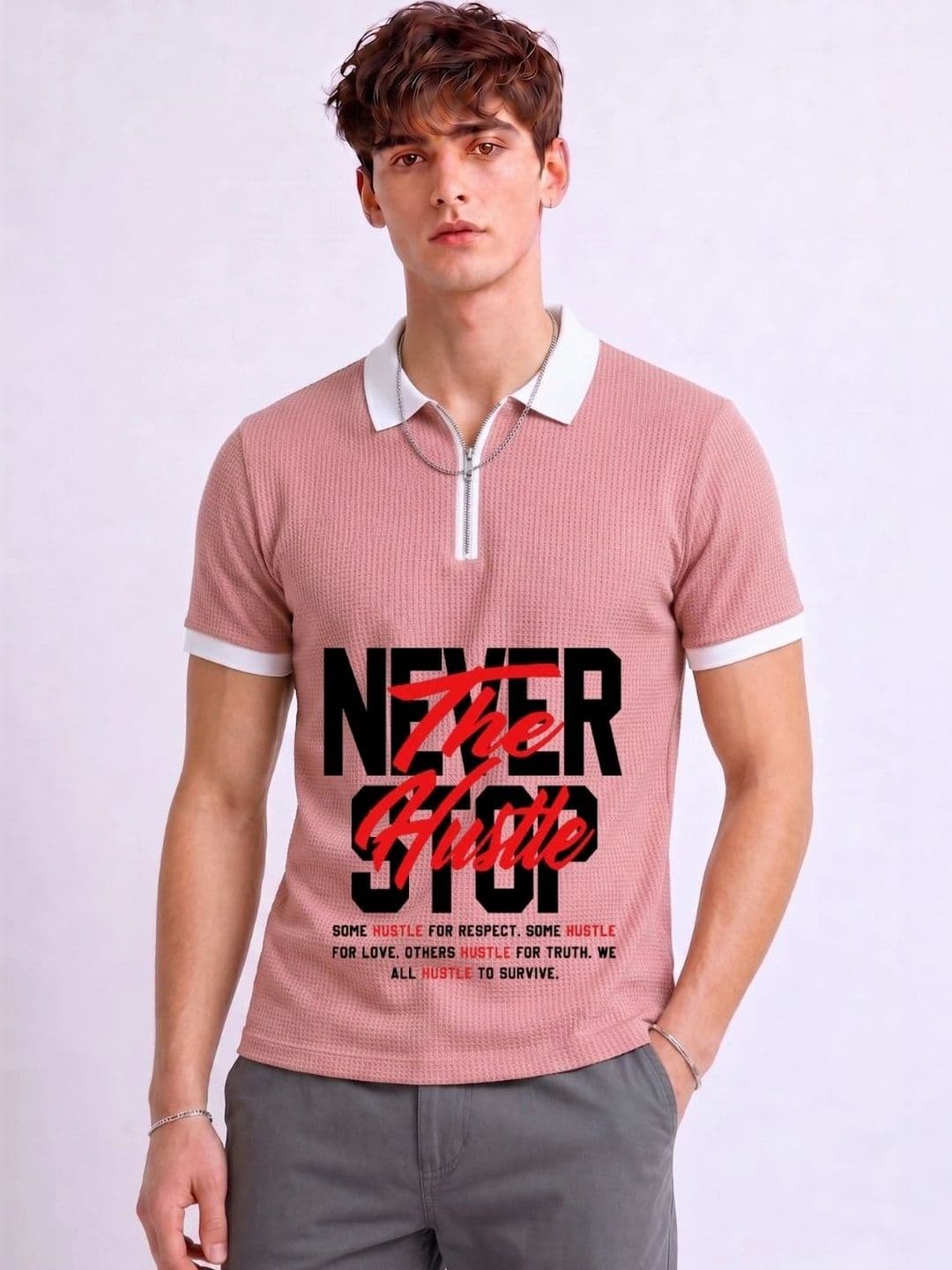 Mobox Men Typography Polo Collar T-shirt - view 1